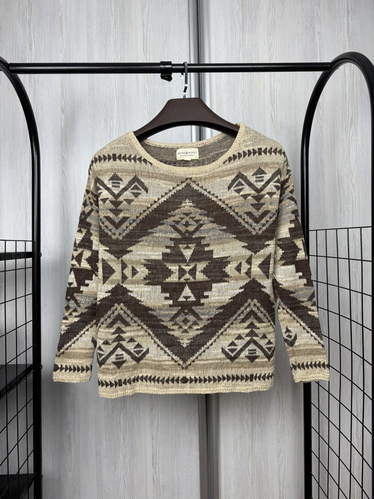 Denim & Supply Ralph Lauren DENIM & SUPPLY RALPH LAUREN Aztec Print Navajo Knit Sweater Size S / US 4 / IT 40 - 1 Thumbnail