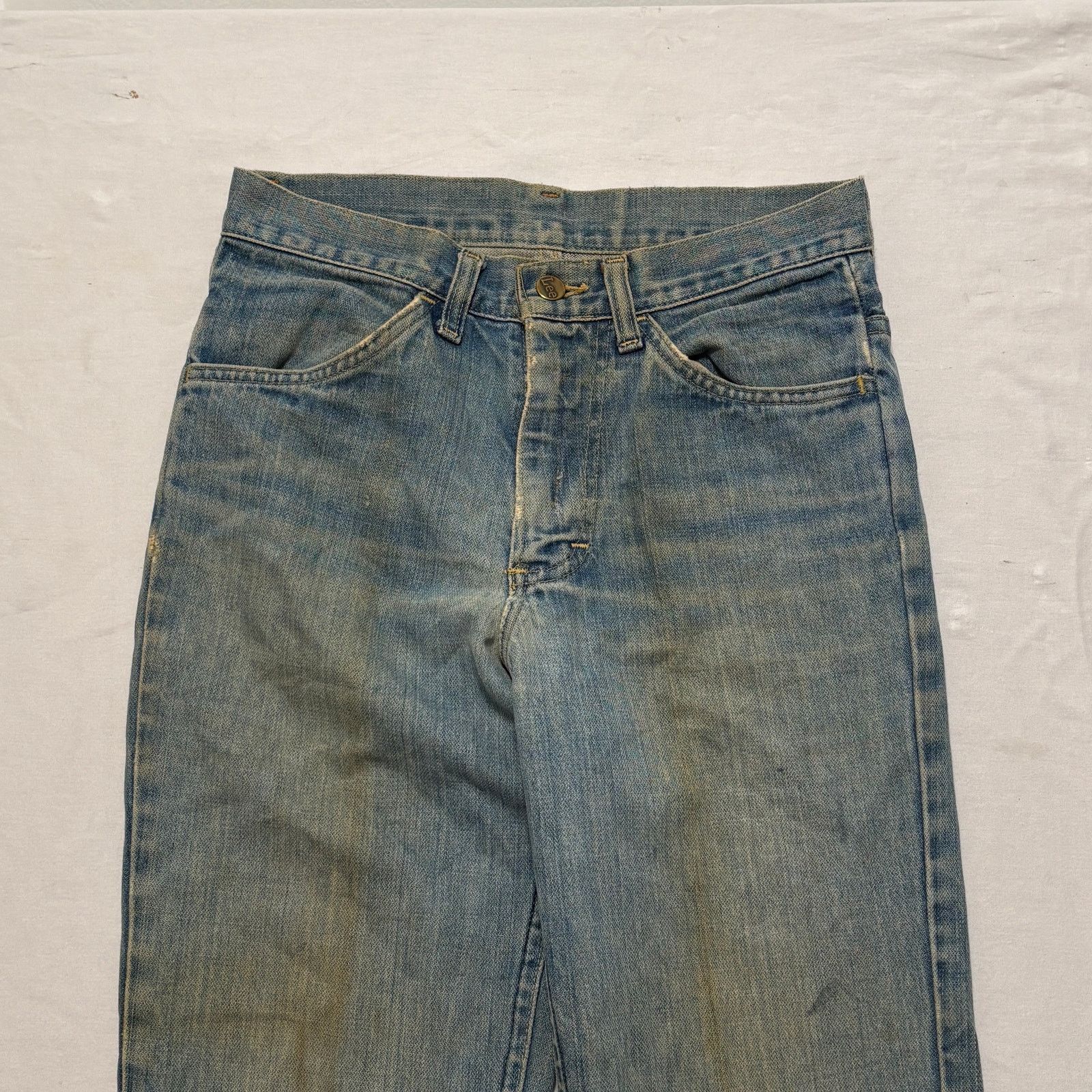 Lee VTG 60's Lee Sanforized Distressed Faded Jeans Blue 28x27 Size US 28 / EU 44 - 2 Thumbnail
