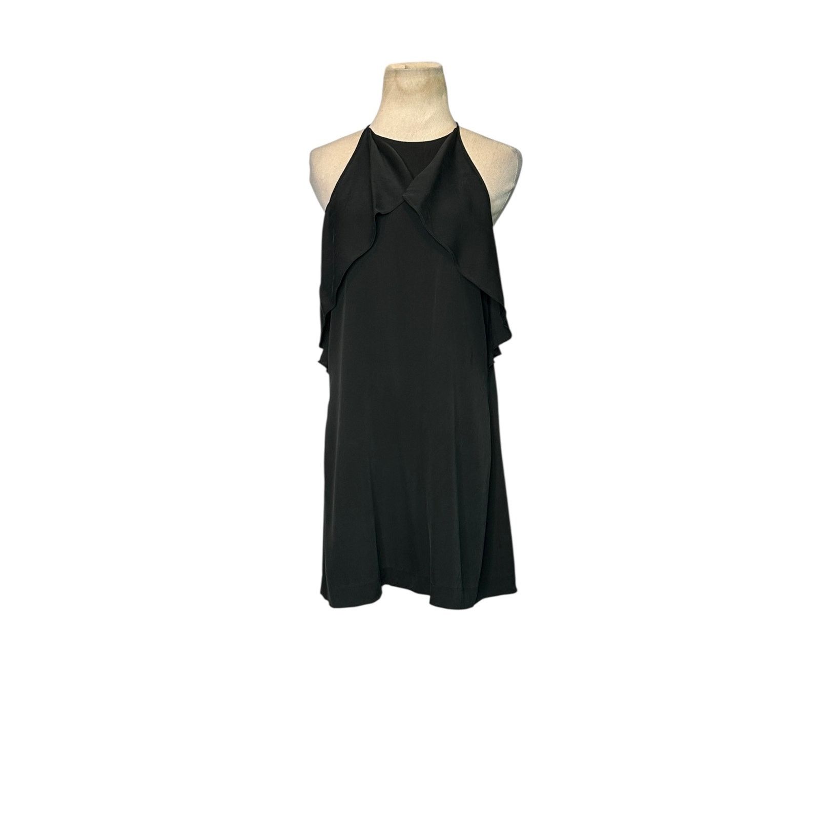 Theory Theory Black Silk Ruffle Open Back Slip Halter Dress Size 2 Size XS / US 0-2 / IT 36-38 - 11 Thumbnail