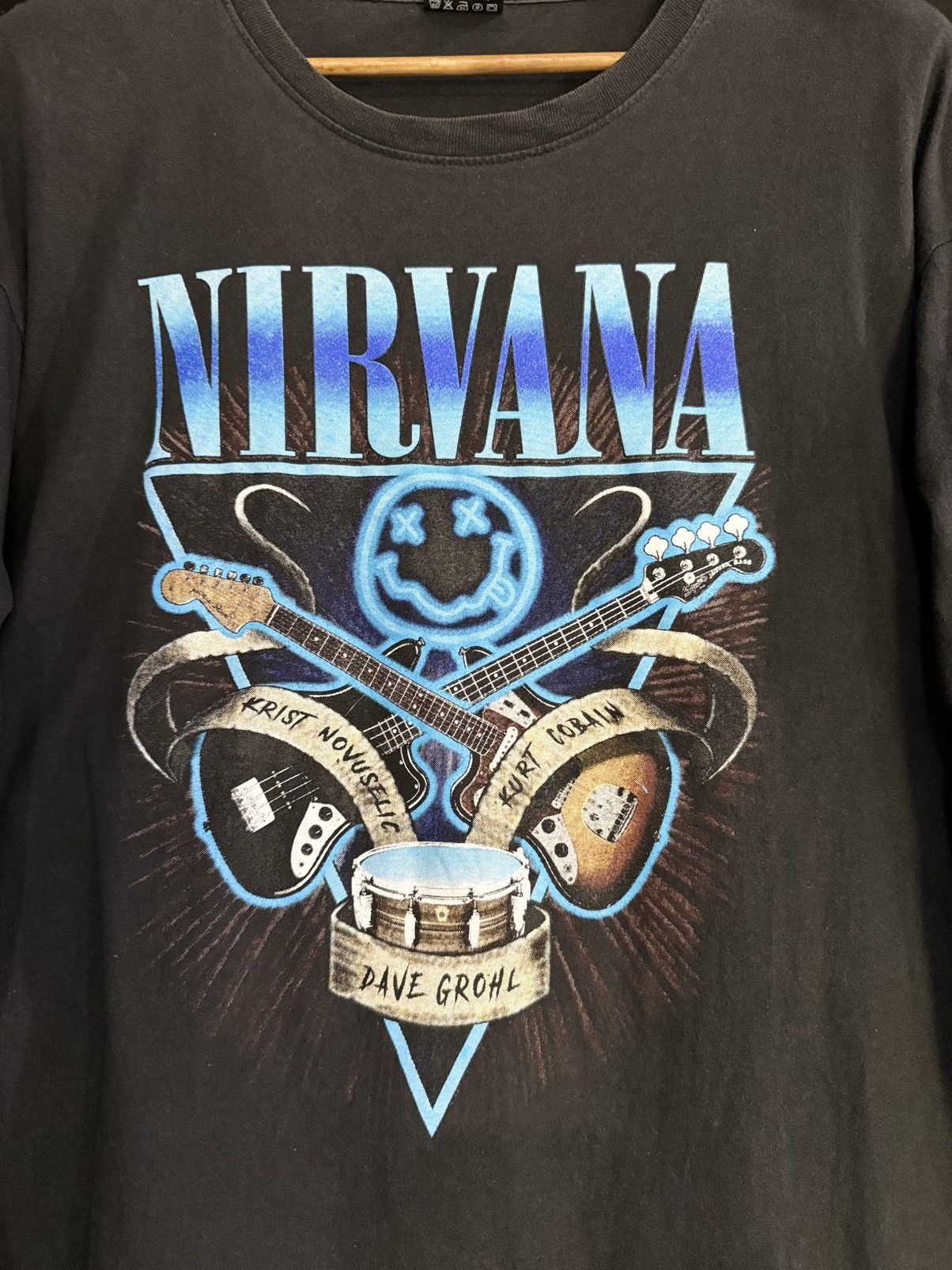 Band Tees × Vintage Vintage Nirvana Smiley Kurt Cobain By Broadway Faded Tee Size US XL / EU 56 / 4 - 2 Thumbnail