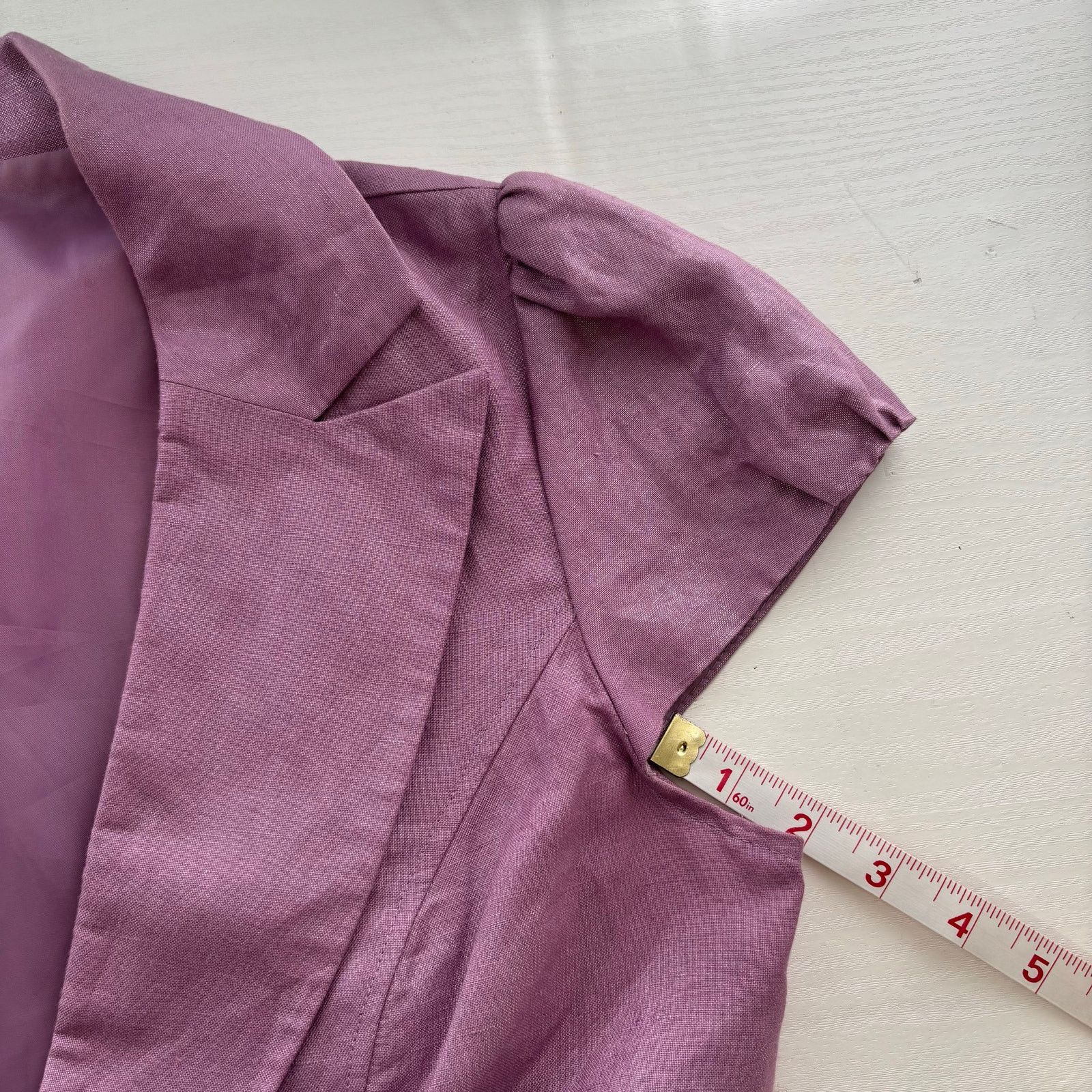 Other Sandro Lilac Linen Blend Puff Sleeve Peplum Blazer Top Med Size M / US 6-8 / IT 42-44 - 10 Thumbnail