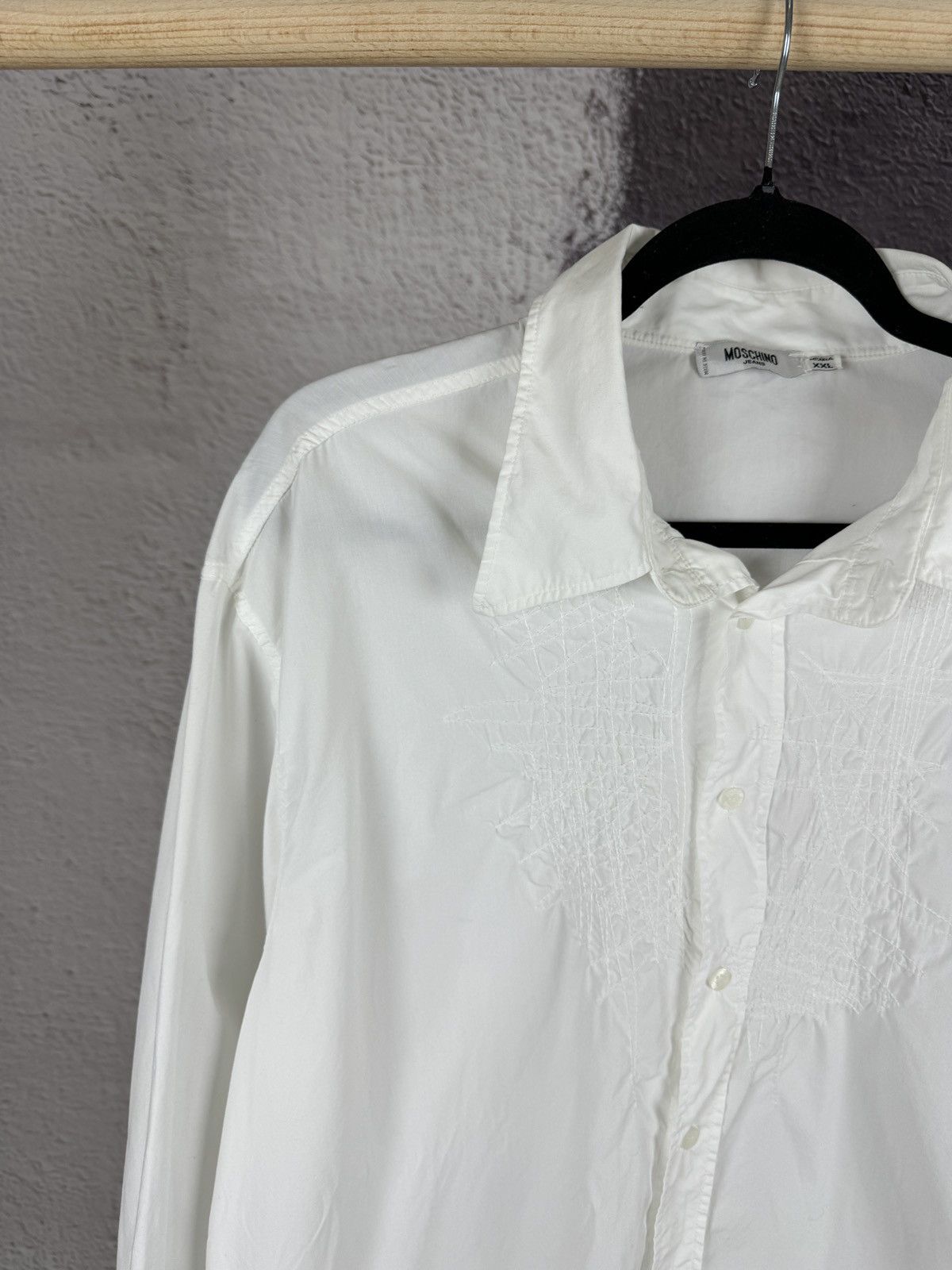 Moschino Moschino Jeans vintage designer sewn white button up shirt Size US XXL / EU 58 / 5 - 3 Thumbnail