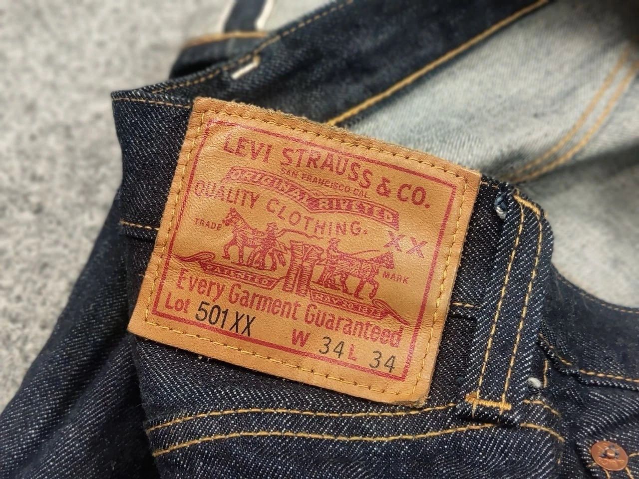 Levi's Levis 501XX Vintage 1955 Selvedge Rigid Denim Big E Japan Size US 34 / EU 50 - 13 Thumbnail