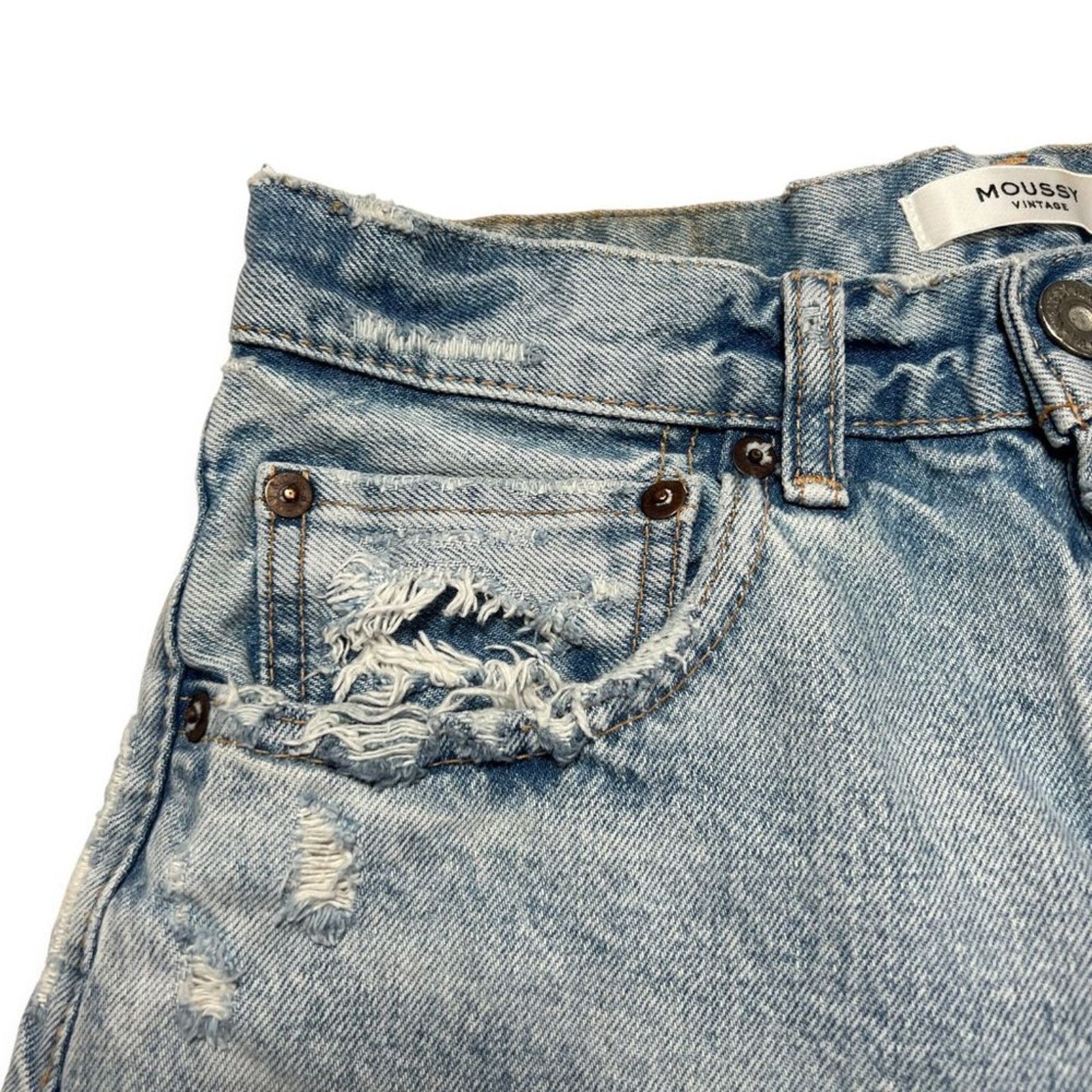 Moussy Vintage Denim Jean Shorts SIZE 26 Destroyed Japan