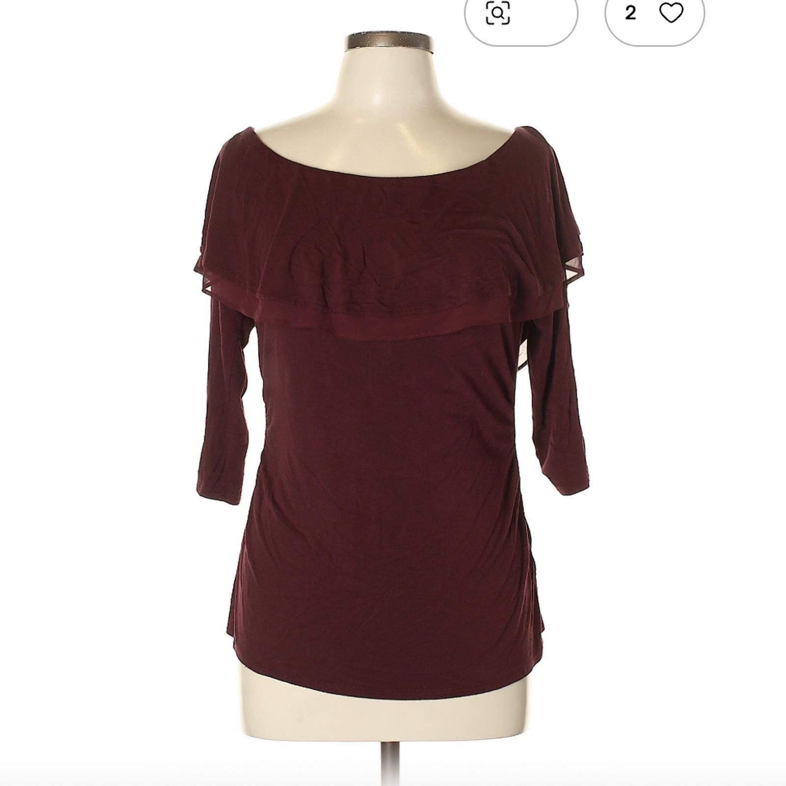 Other White House Black Market Purple 3/4 Sleeve Top Size L Size L / US 10 / IT 46 - 1 Thumbnail