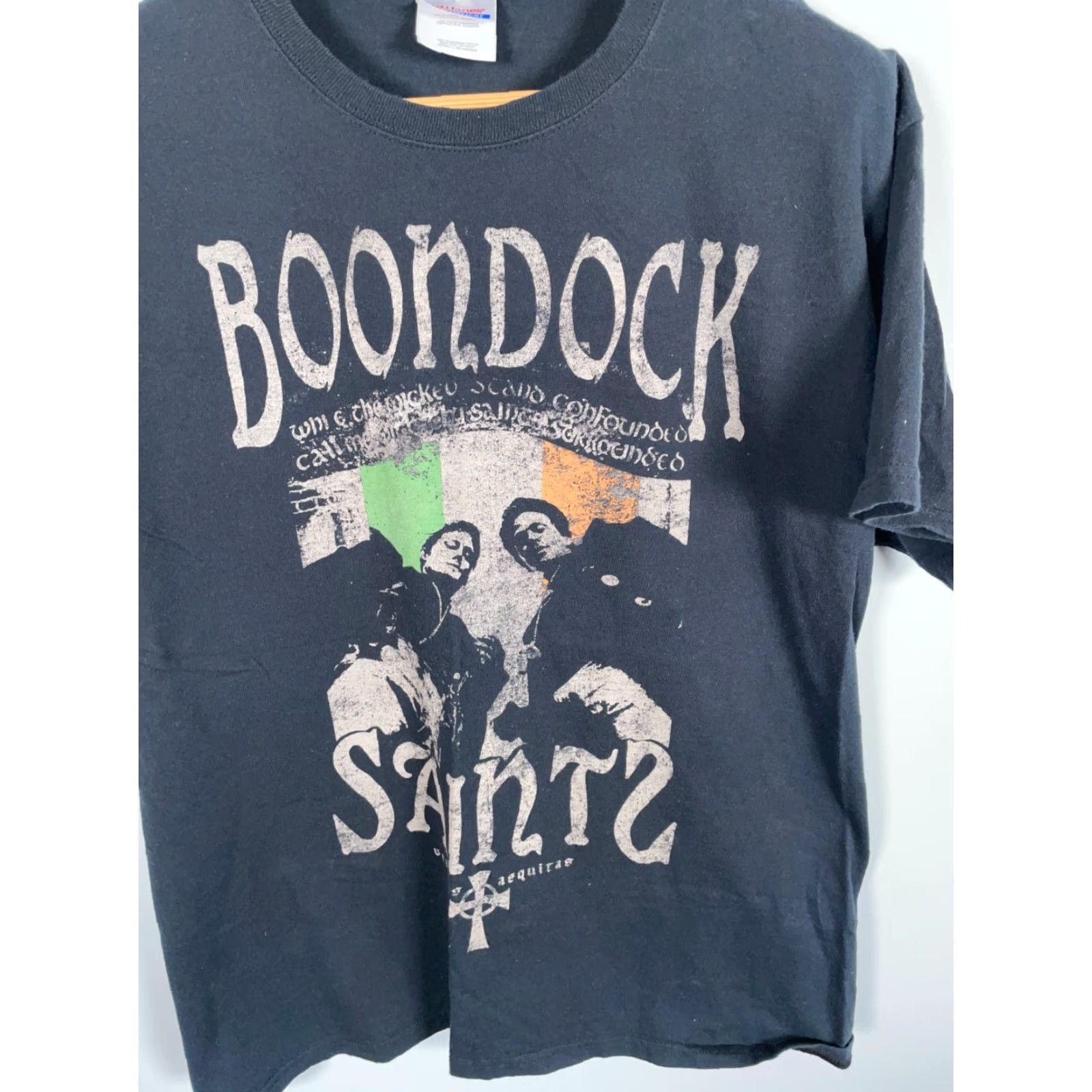 Hanes VINTAGE Boondock Saints T-Shirt Hanes Heavyweight Black Double-Sided Logo Graphic Print Crew Neck Adult Large Mens Shirt Size US L / EU 52-54 / 3 - 7 Thumbnail