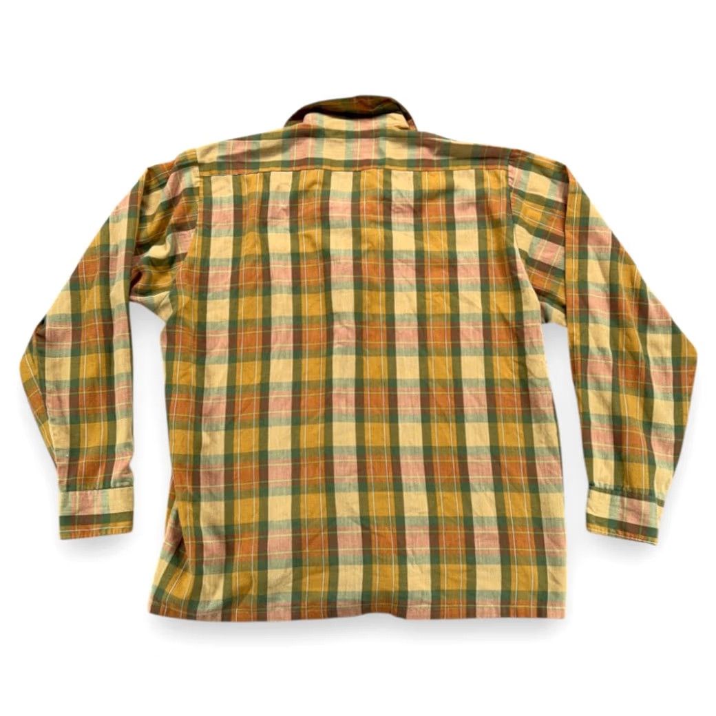 Vintage VINTAGE Madras Shirt Adult LARGE Green Yellow Orange Plaid Camp Collar 60s Pattern Button-Up Men's Size US L / EU 52-54 / 3 - 3 Thumbnail