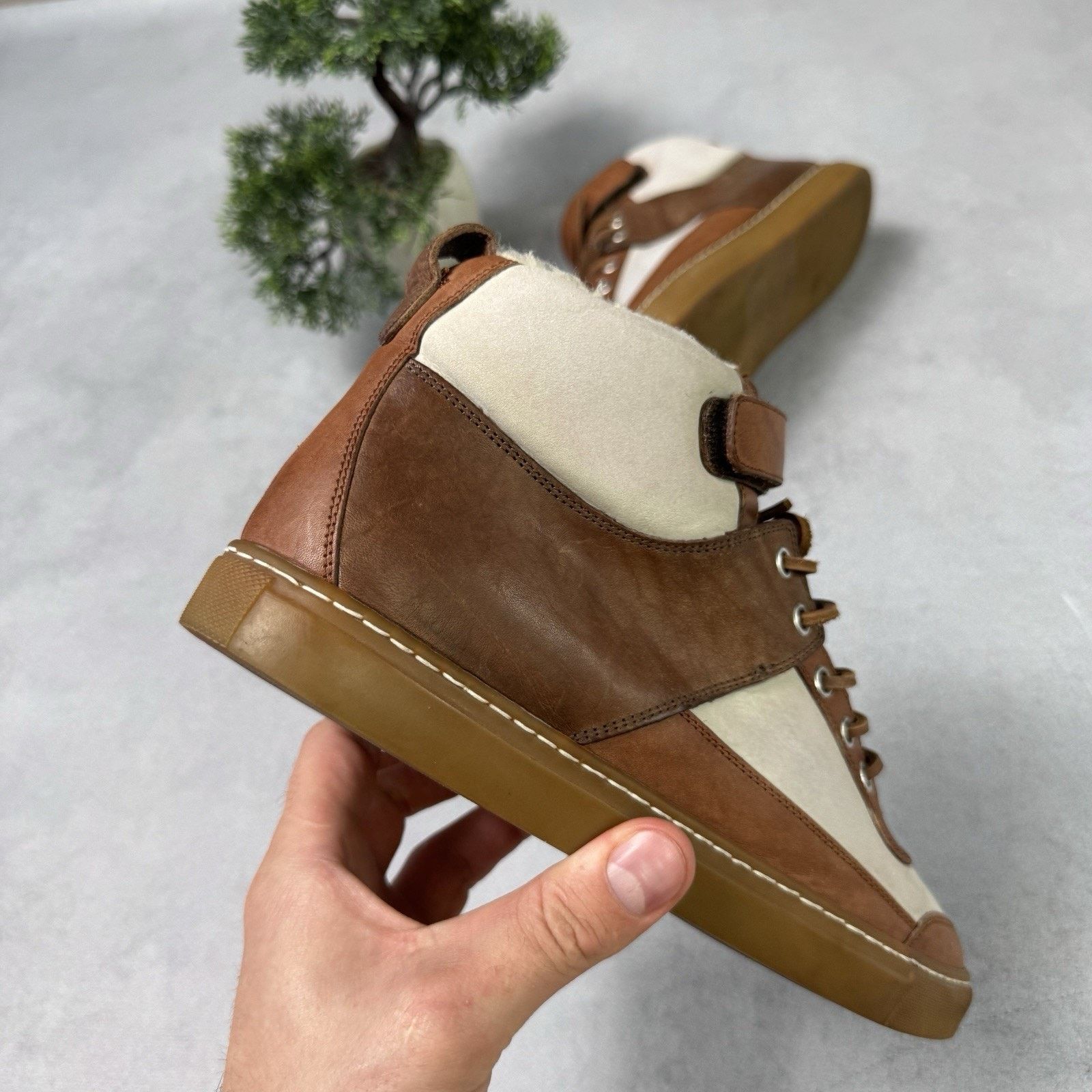 Dsquared2 Dsquared2 Men High Sneakers With Fur Brown Size EU 41 US 8 Size US 8 / EU 41 - 15 Thumbnail