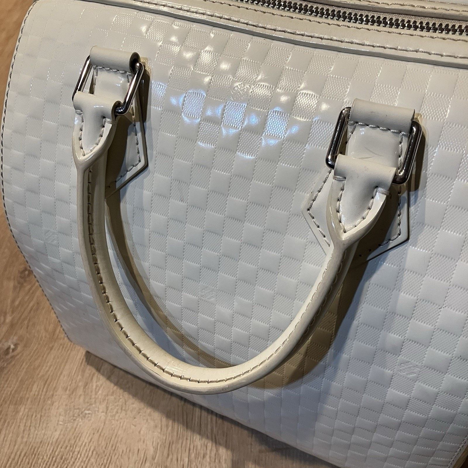 Louis Vuitton Louis Vuitton Damier Facet Speedy Cube White Cream Hand Bag Size ONE SIZE - 7 Thumbnail