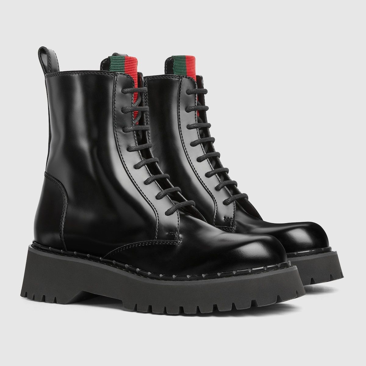 Gucci oc11z1025 Ankle Boots With Web in Black Size US 5.5 / IT 35.5 - 2 Thumbnail