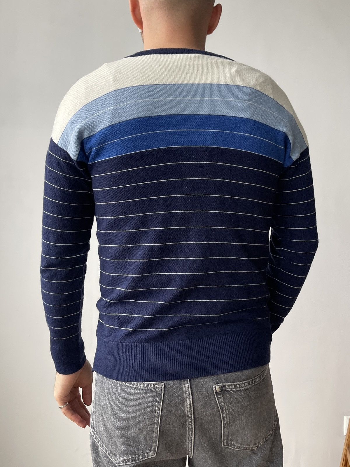 Adidas Vintage ADIDAS Men’s Sweater S/M 80's Blue Striped Size US M / EU 48-50 / 2 - 3 Thumbnail