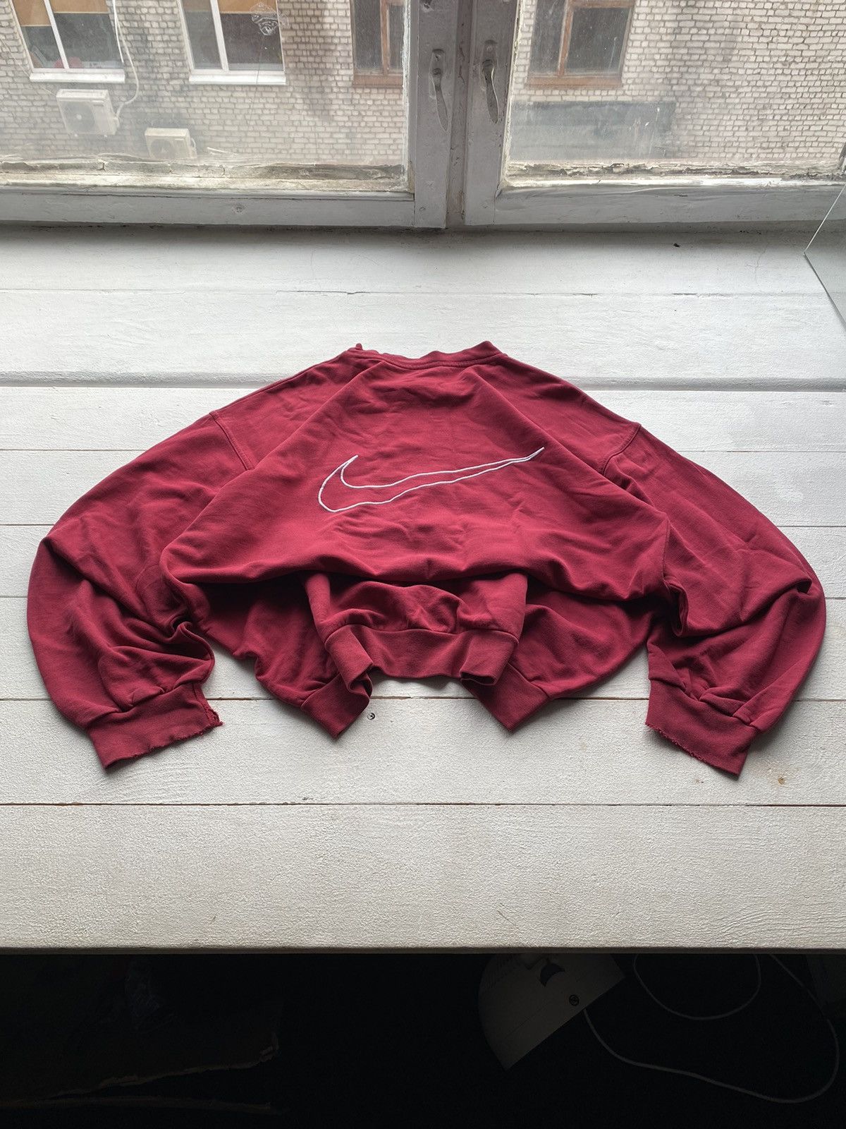 Nike × Vintage 🔥90s Nike Big Logo Swoosh Red Oversized Sweatshirt y2k rare Size US XL / EU 56 / 4 - 18 Thumbnail