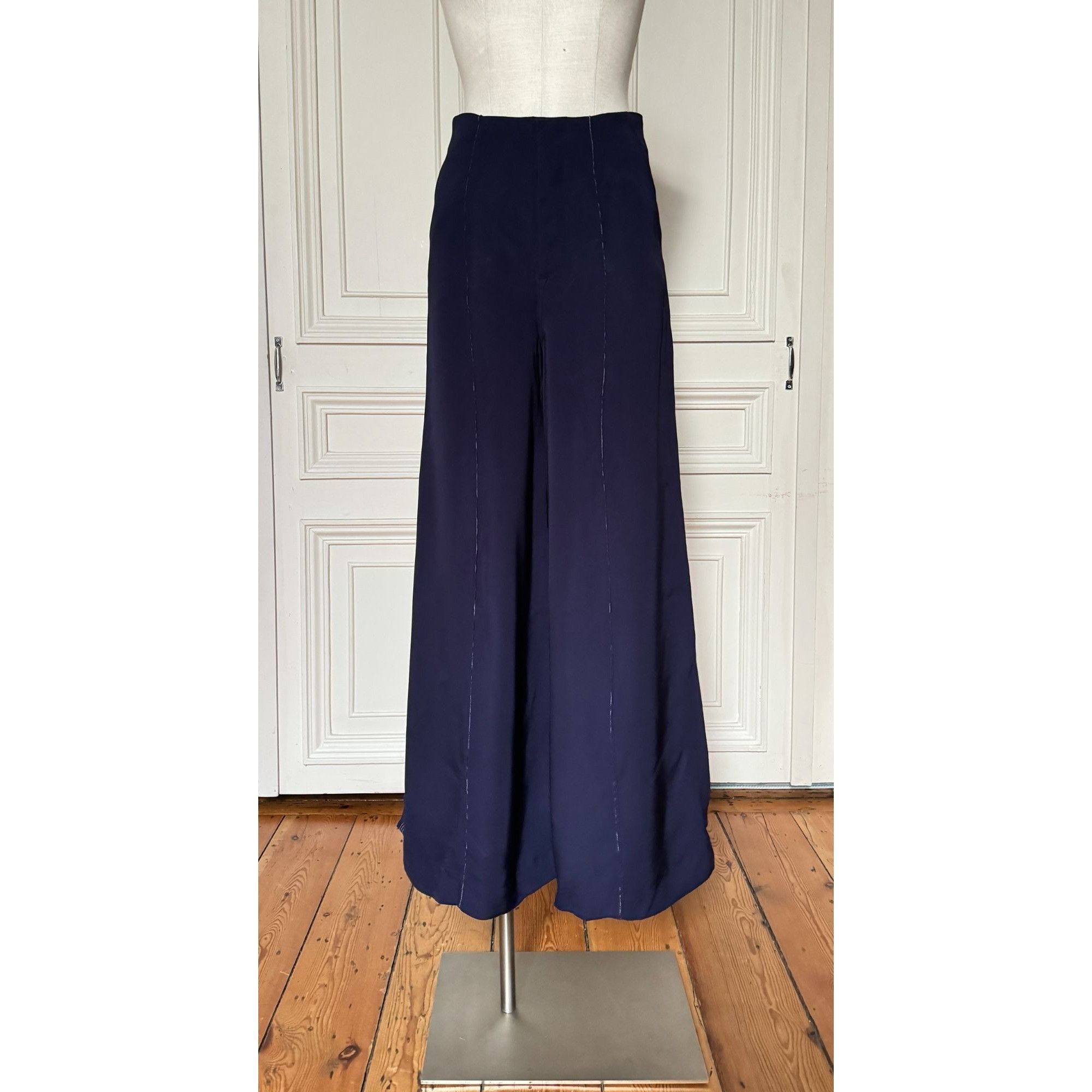 Celine SS 2015 Wide Navy Pants Size 26" / US 2 / IT 38 - 2 Thumbnail