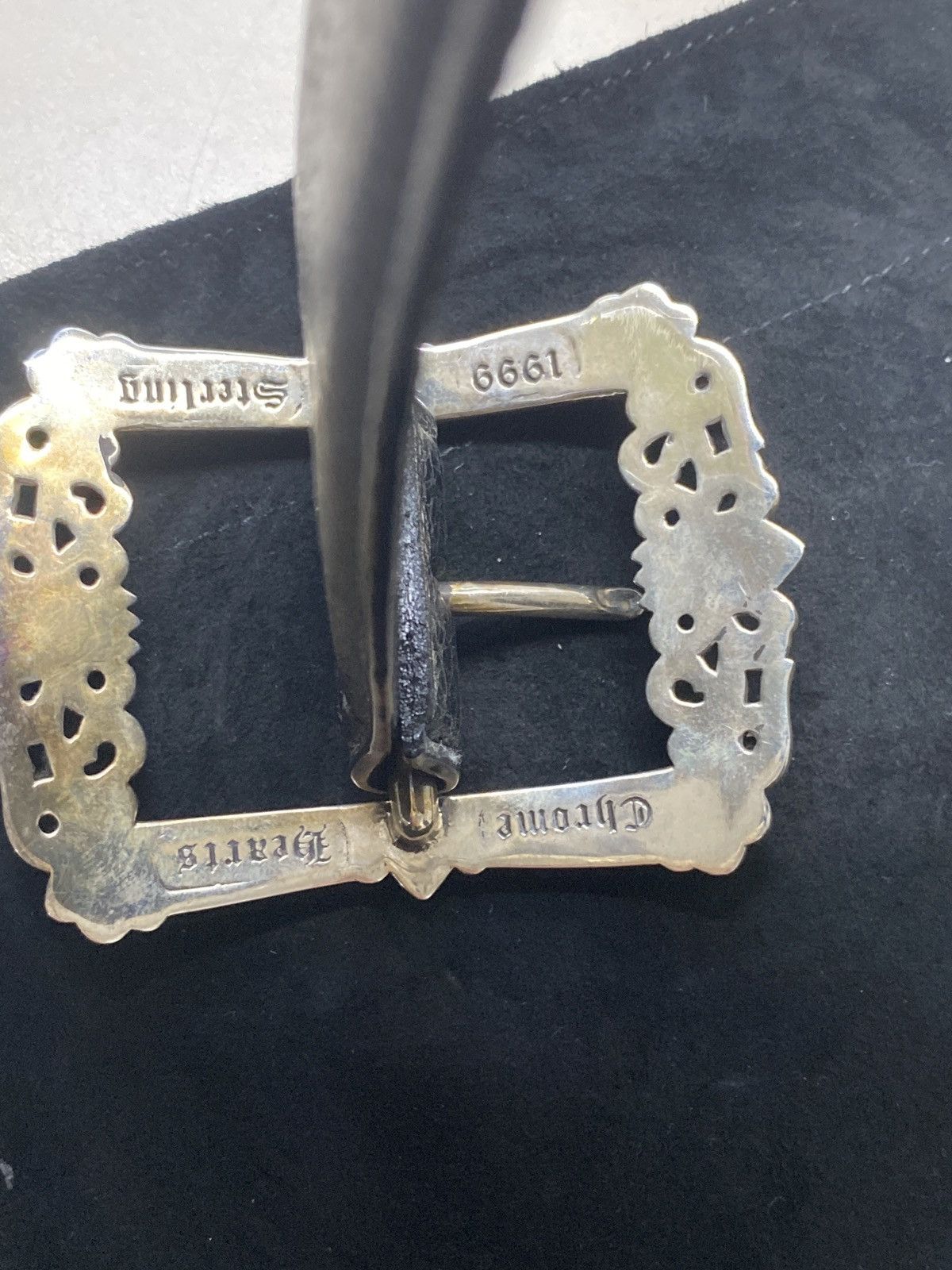 Chrome Hearts Chrome Hearts Black Leather Filigree Belt Size 32 - 9 Thumbnail