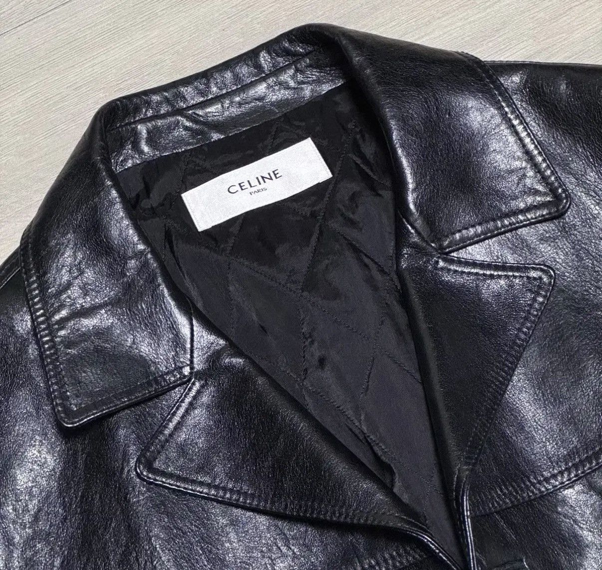 Celine Celine 24FW waxed leather car coat in a soft lambskin sz52 Size US L / EU 52-54 / 3 - 5 Thumbnail