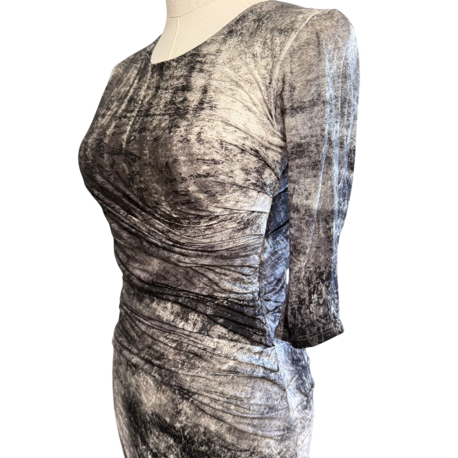 Helmut Lang Helmut Lang New Nova Print Ruched Jersey Dress Size P Size XXS / US 00 / IT 34 - 9 Thumbnail