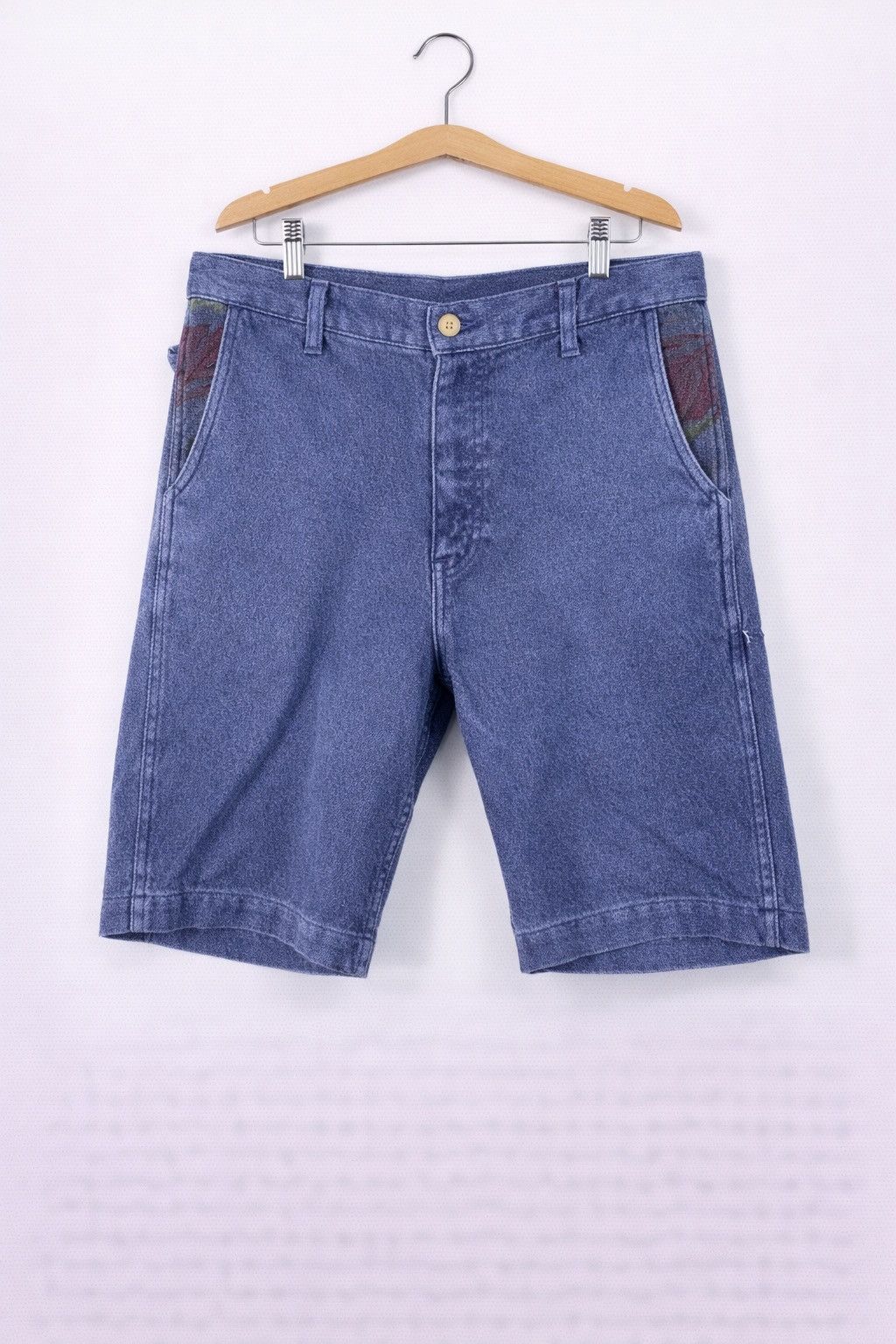 Japanese Brand Vintage Japanese Believer Blue Cotton Shorts Talon Zip Japan Size US 33 - 1 Thumbnail