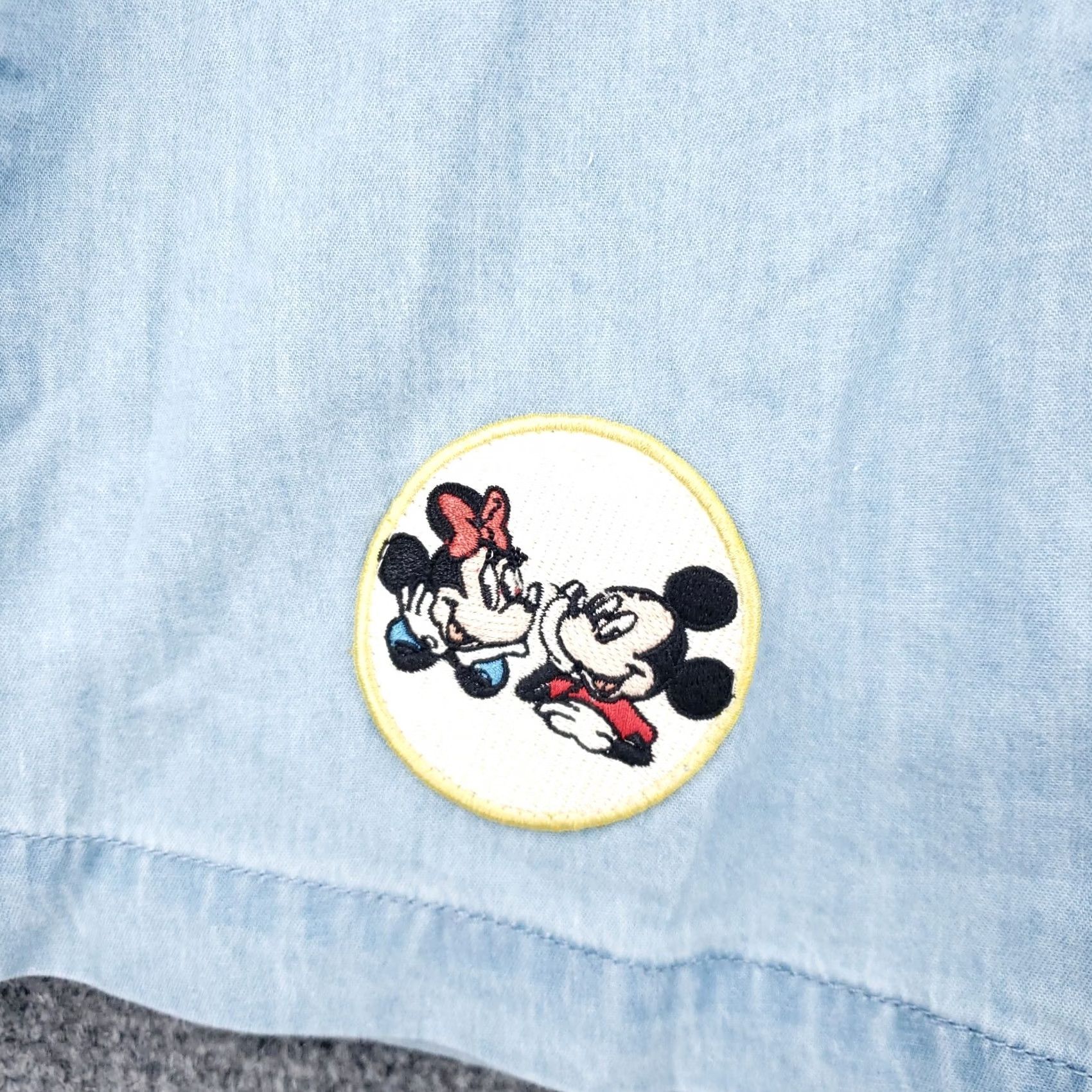 Disney Disney Skirt Womens XL Blue Mickey & Minnie Denim Button Fly Casual A-Line Size 40" / US 18 - 4 Thumbnail