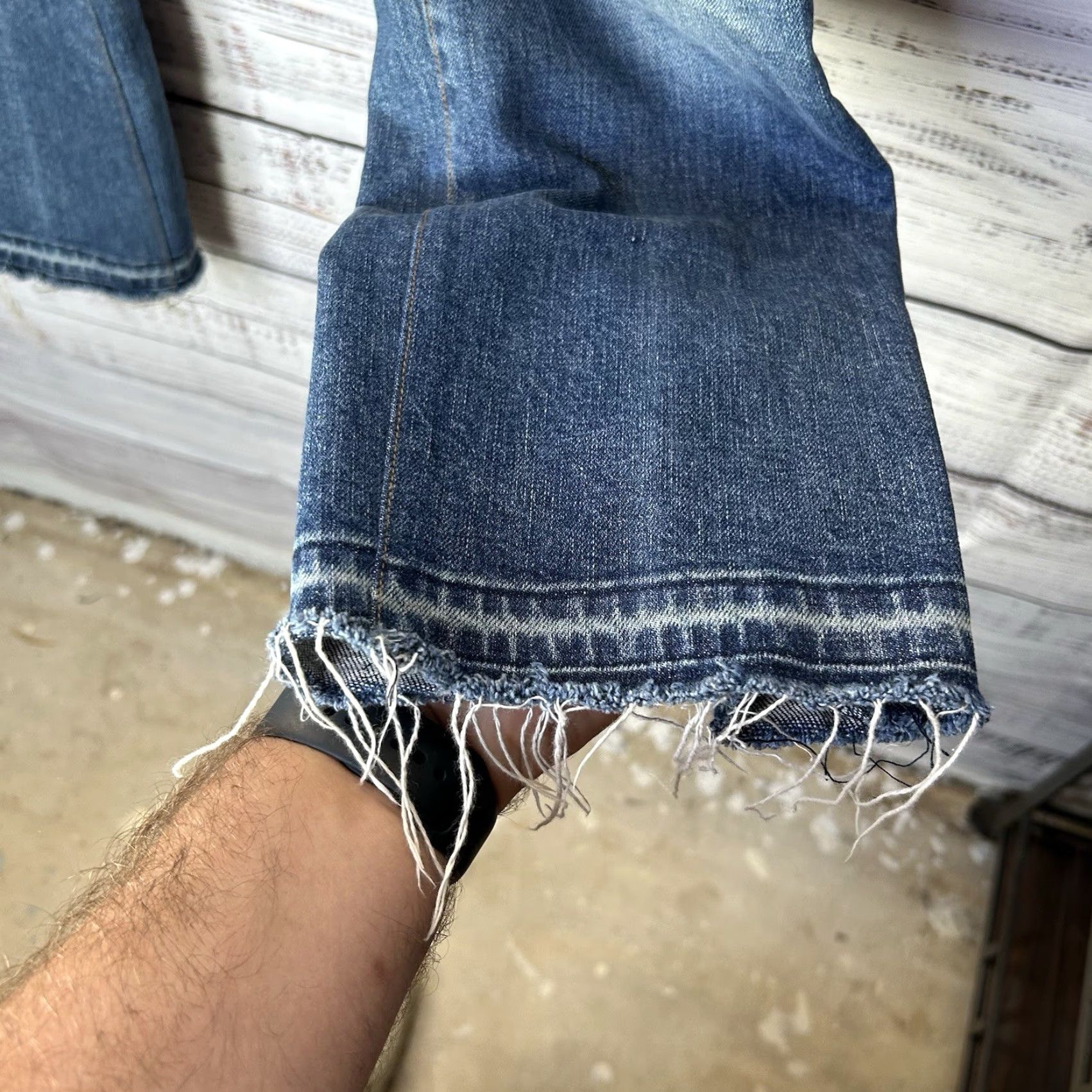 Veronica Beard VERONICA BEARD Marlene 12” Corset High Rise Distressed Flare Cropped Jeans Sz 26 Size 4XL / US 24-26 - 5 Thumbnail