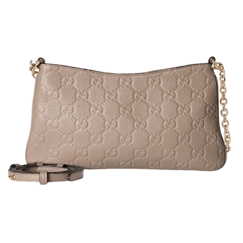 Gucci GUCCI GG Medium Taupe Leather Shoulder Bag Size ONE SIZE - 3 Thumbnail