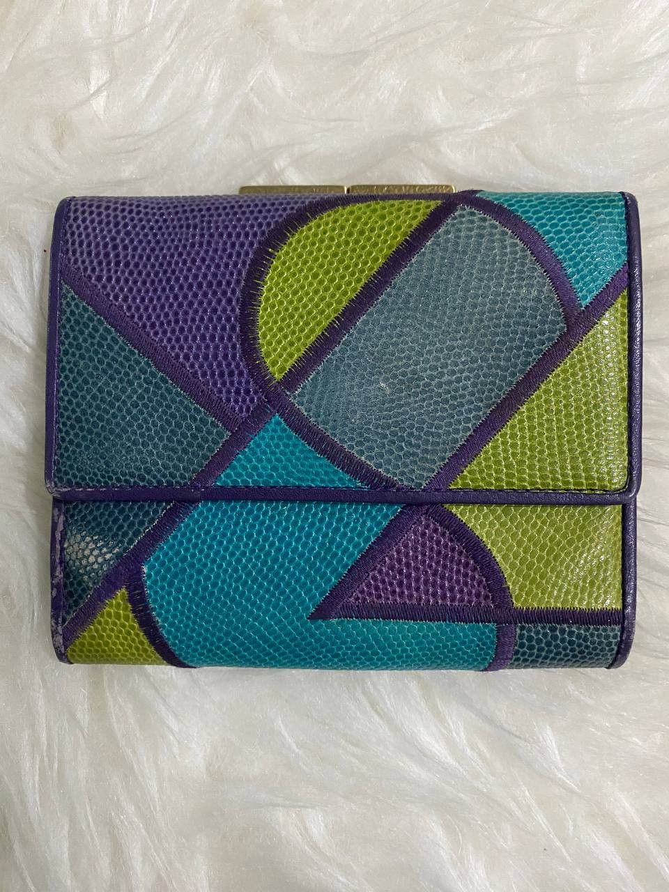 Yves Saint Laurent Yves Saint Laurent Bifold Vintage Leather Colourful Wallet Size ONE SIZE - 1 Thumbnail