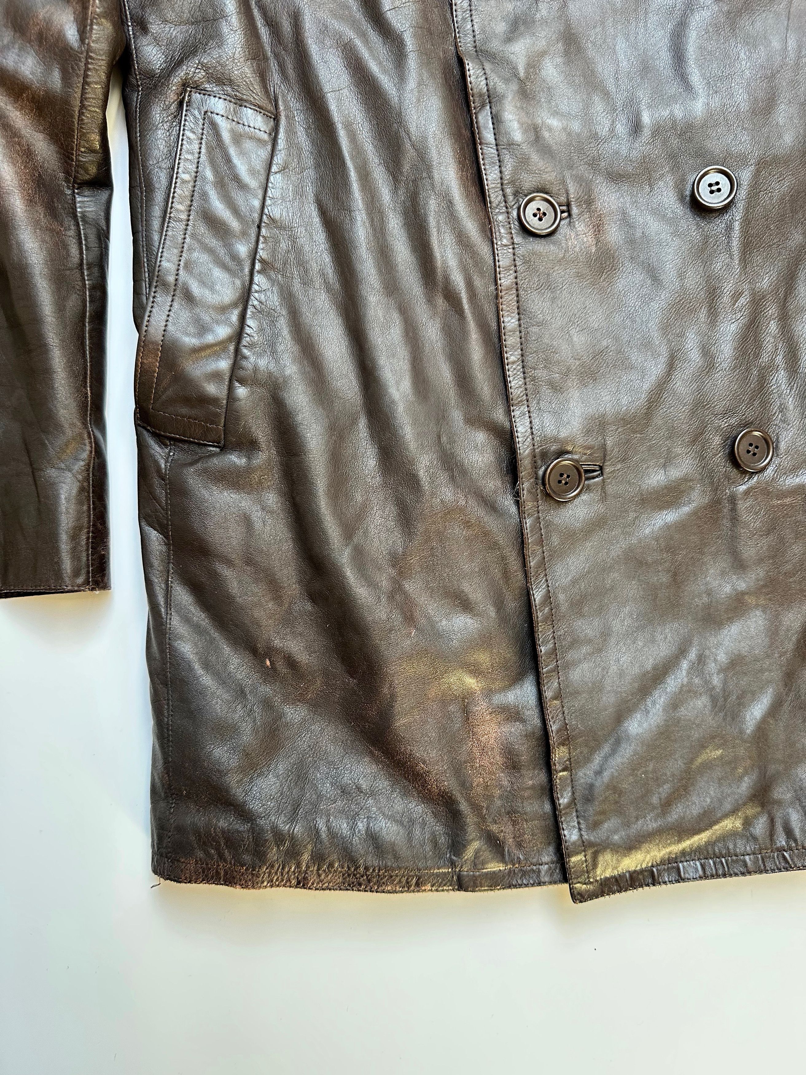 Costume National Costume National Brown Leather Coat jacket avant garde Size US M / EU 48-50 / 2 - 6 Thumbnail
