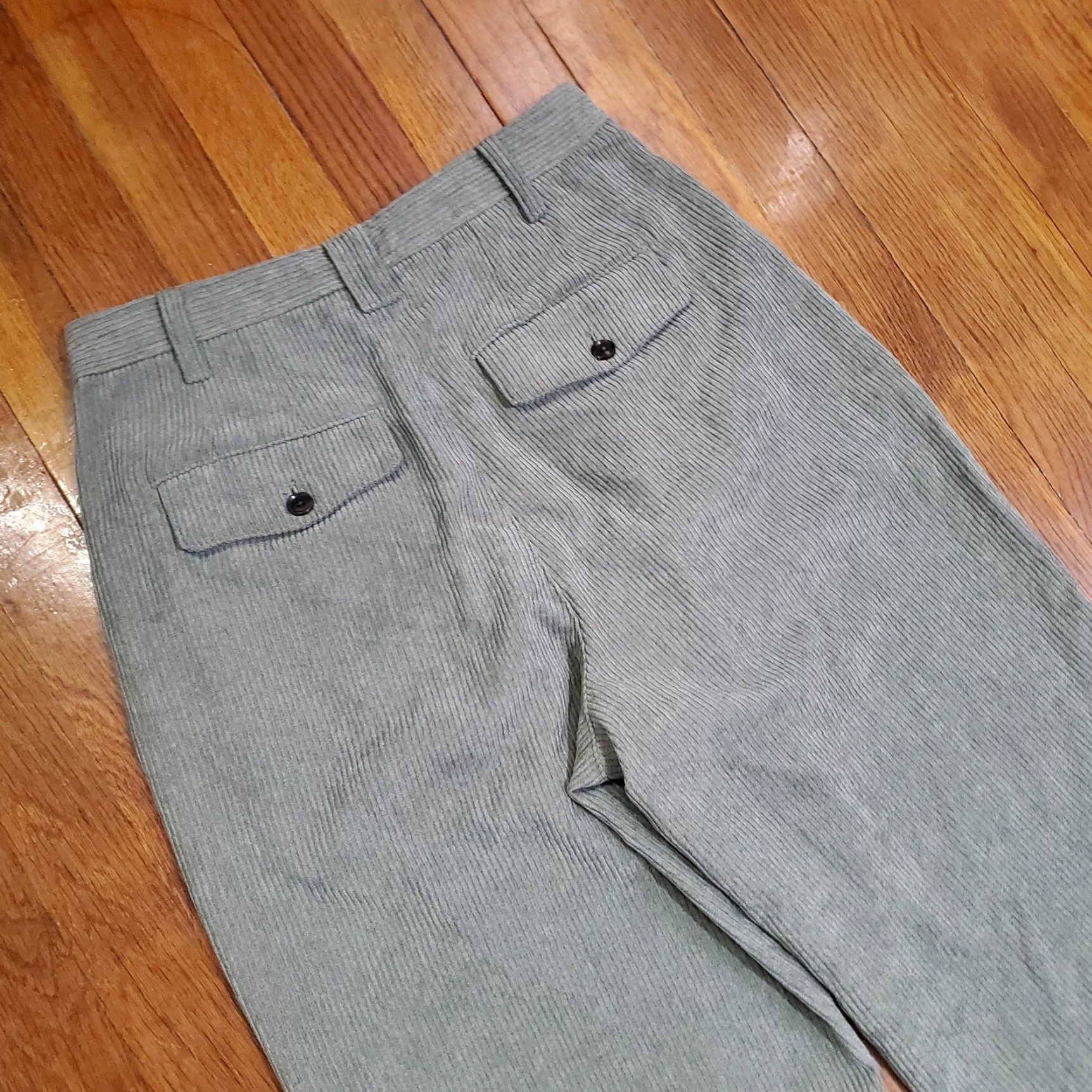 Madewell Madewell Pants Womens 4 Green Corduroy Pleated High Waist Tapered Dress Trousers Size 27" / US 4 / IT 40 - 3 Thumbnail