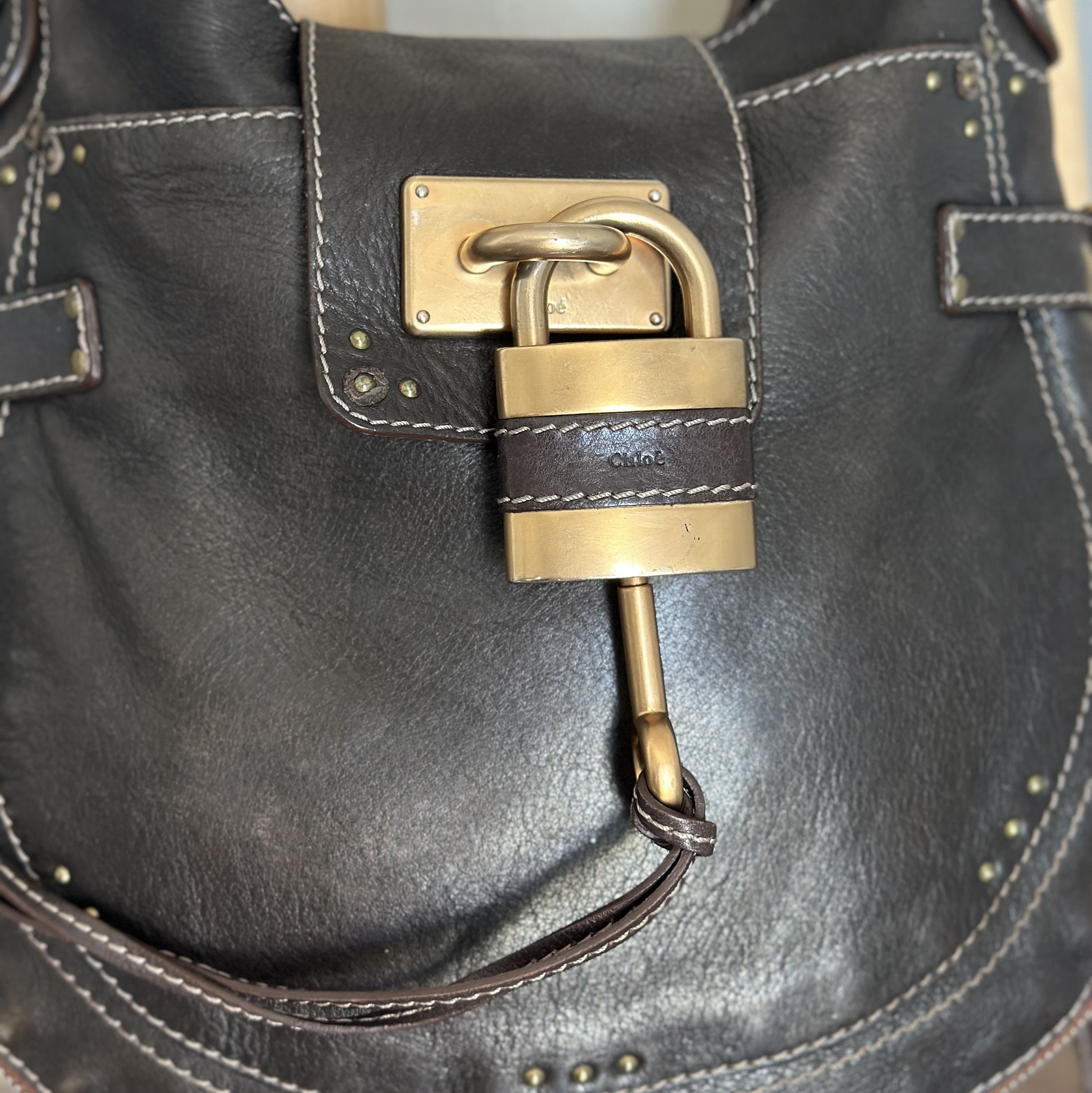 Chloe Chloe Pebbled Leather Paddington Hobo 02-07-53 Made In Italy Size ONE SIZE - 3 Thumbnail