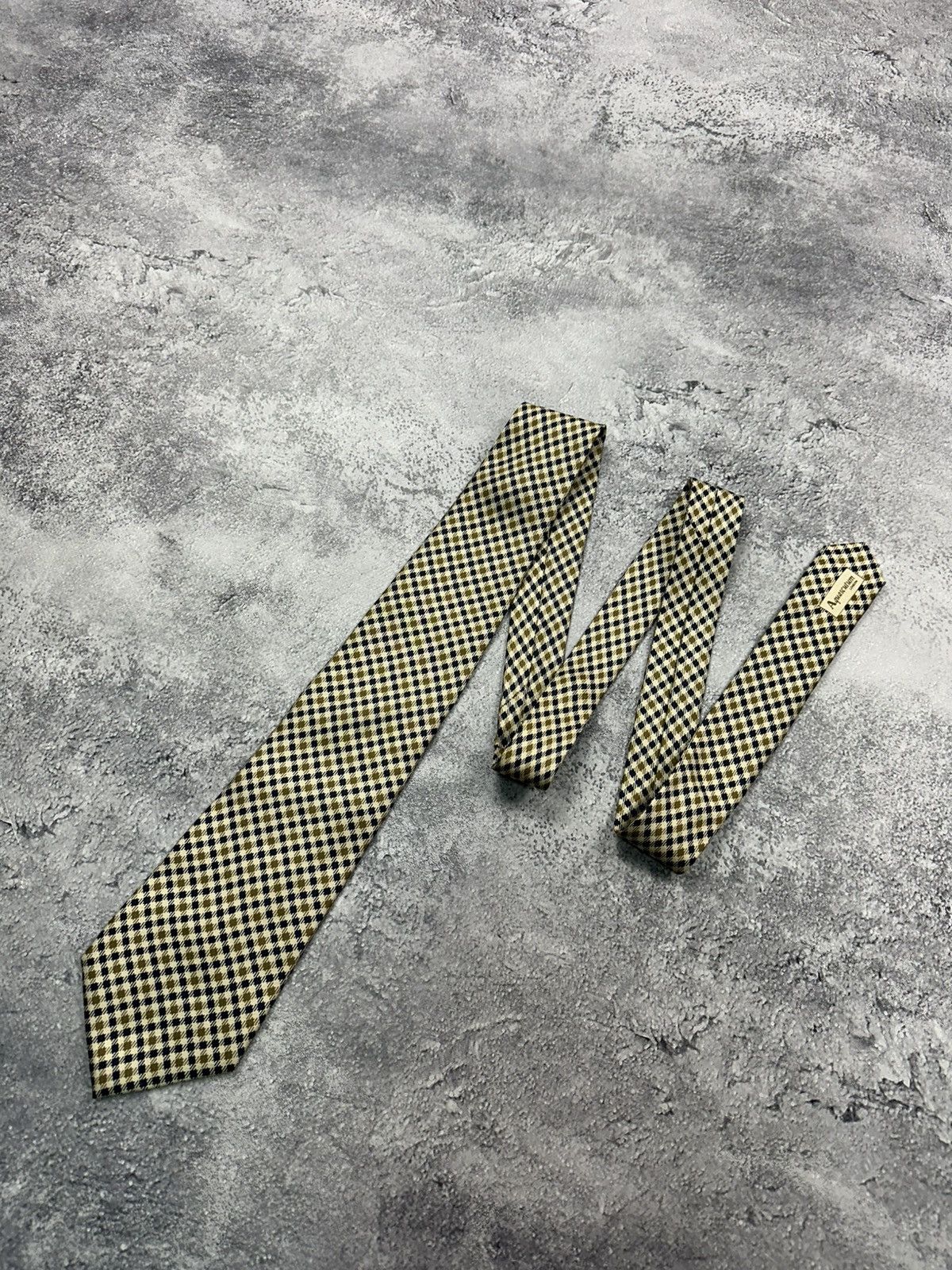 Aquascutum Aquascutum Nova Check Silk Tie Classic Checkered Necktie Size ONE SIZE - 2 Thumbnail
