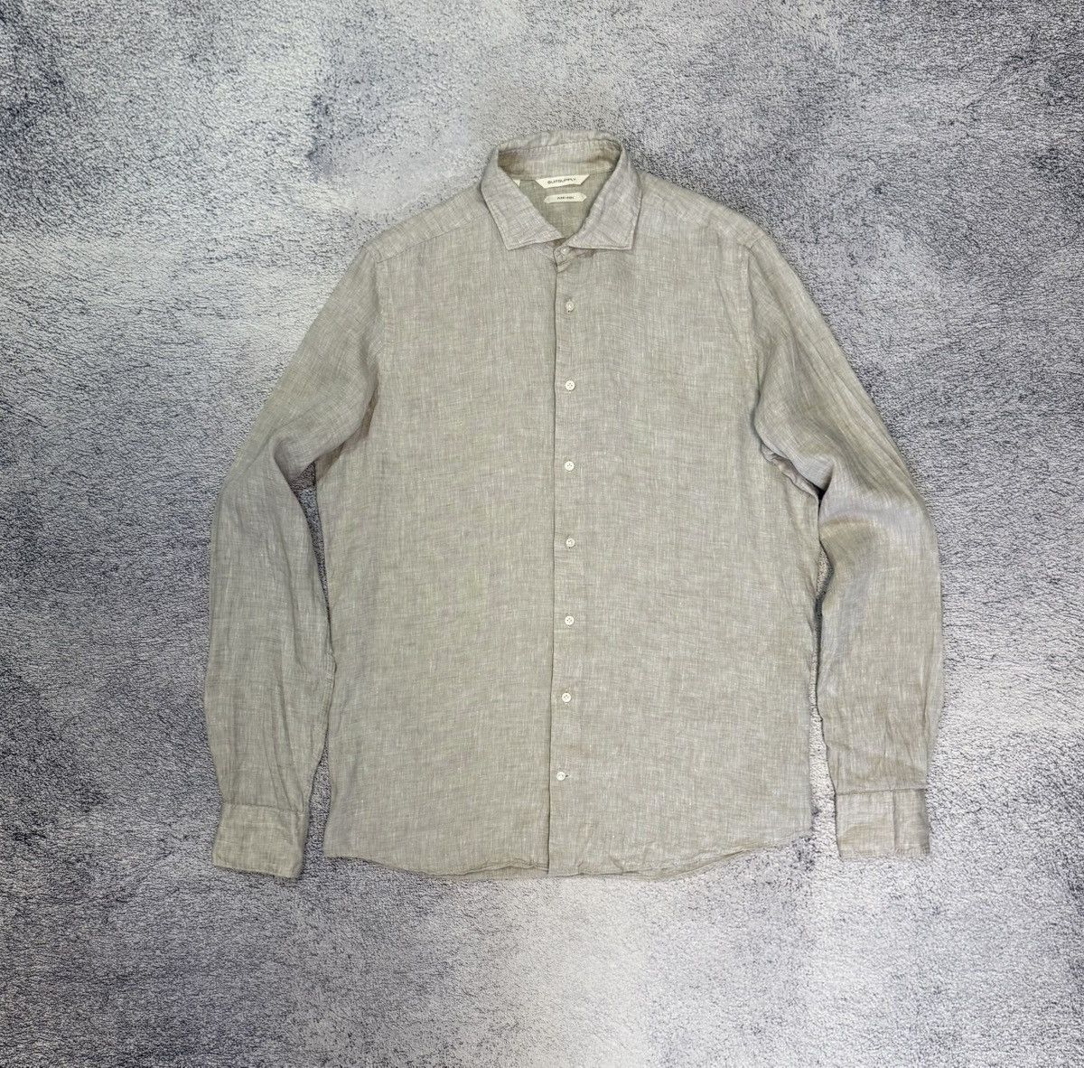 Suitsupply Suitsupply Linen Shirt Mens L Slim Fit Beige Italian Fabric Size US L / EU 52-54 / 3 - 1 Thumbnail