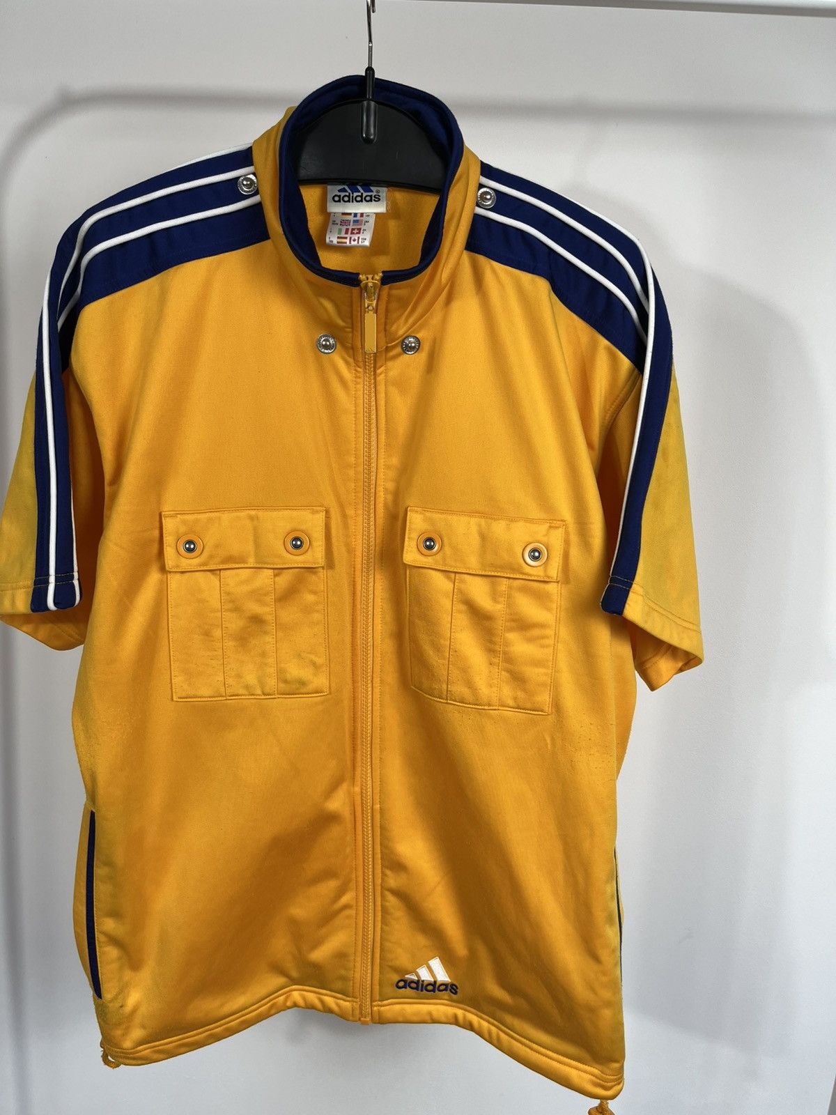 Adidas Vintage Adidas Yellow Blue Zip Track Jacket Short Sleeve S Size US S / EU 44-46 / 1 - 2 Thumbnail