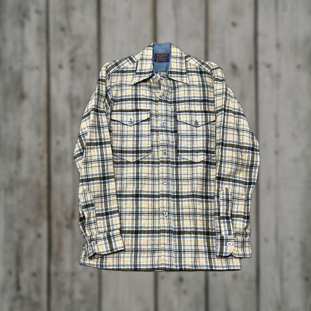 Pendleton VTG Pendleton Shirt Mens Small High Grade Western Wear Wool Blue Plaid Button Snap Front Size US S / EU 44-46 / 1 - 1 Thumbnail