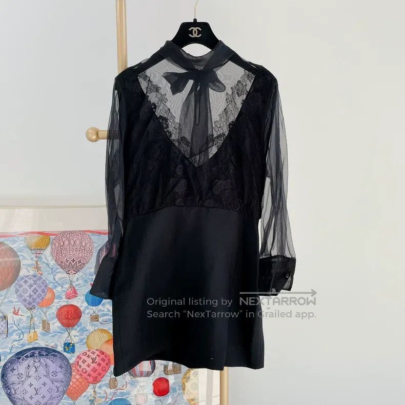 Valentino Valentino Black patchwork lace dress Size M / US 6-8 / IT 42-44 - 1 Thumbnail