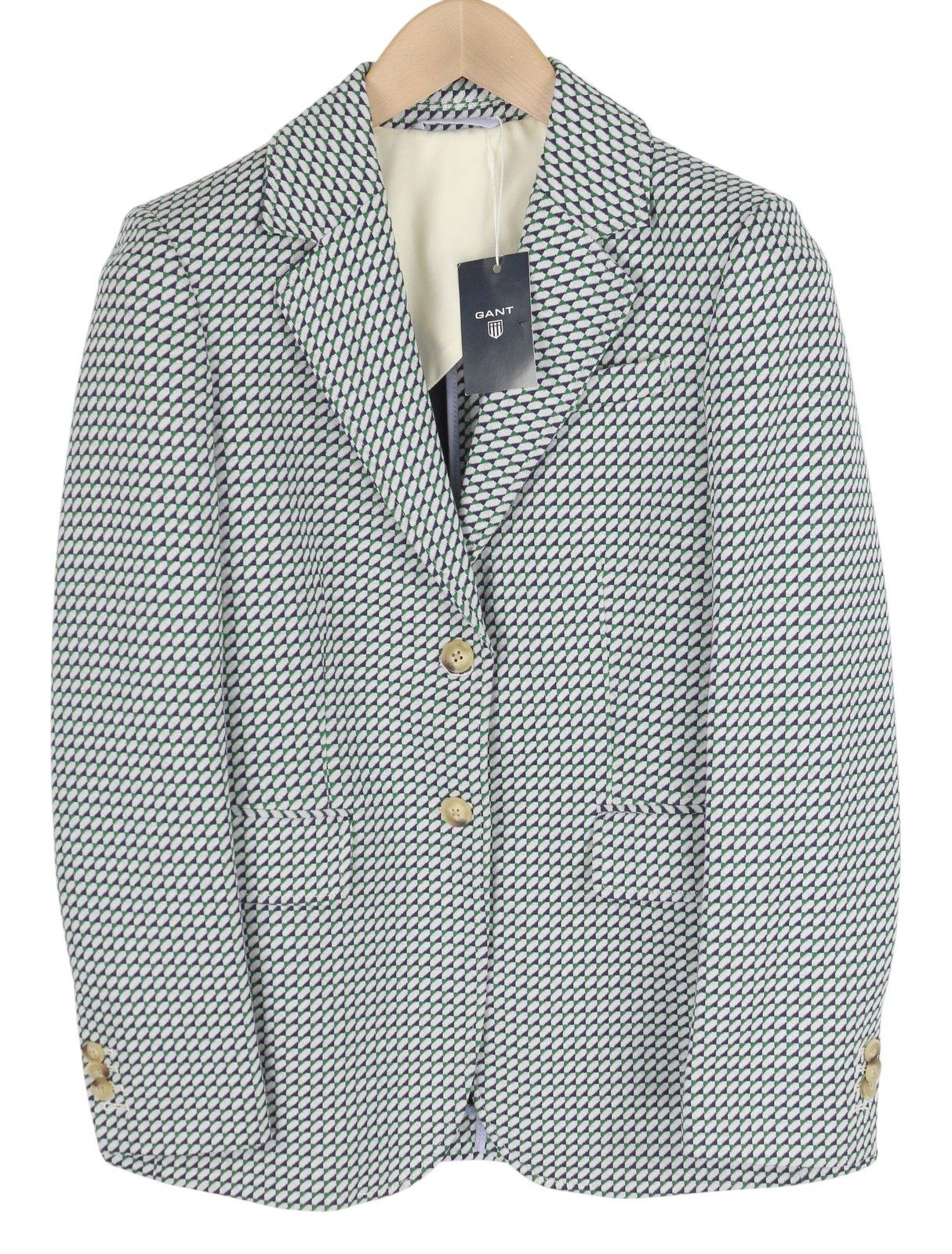 Gant GEO JERSEY EU34 Patterned Notch Lapel Button Blazer 85537 Size XS / US 0-2 / IT 36-38 - 1 Thumbnail