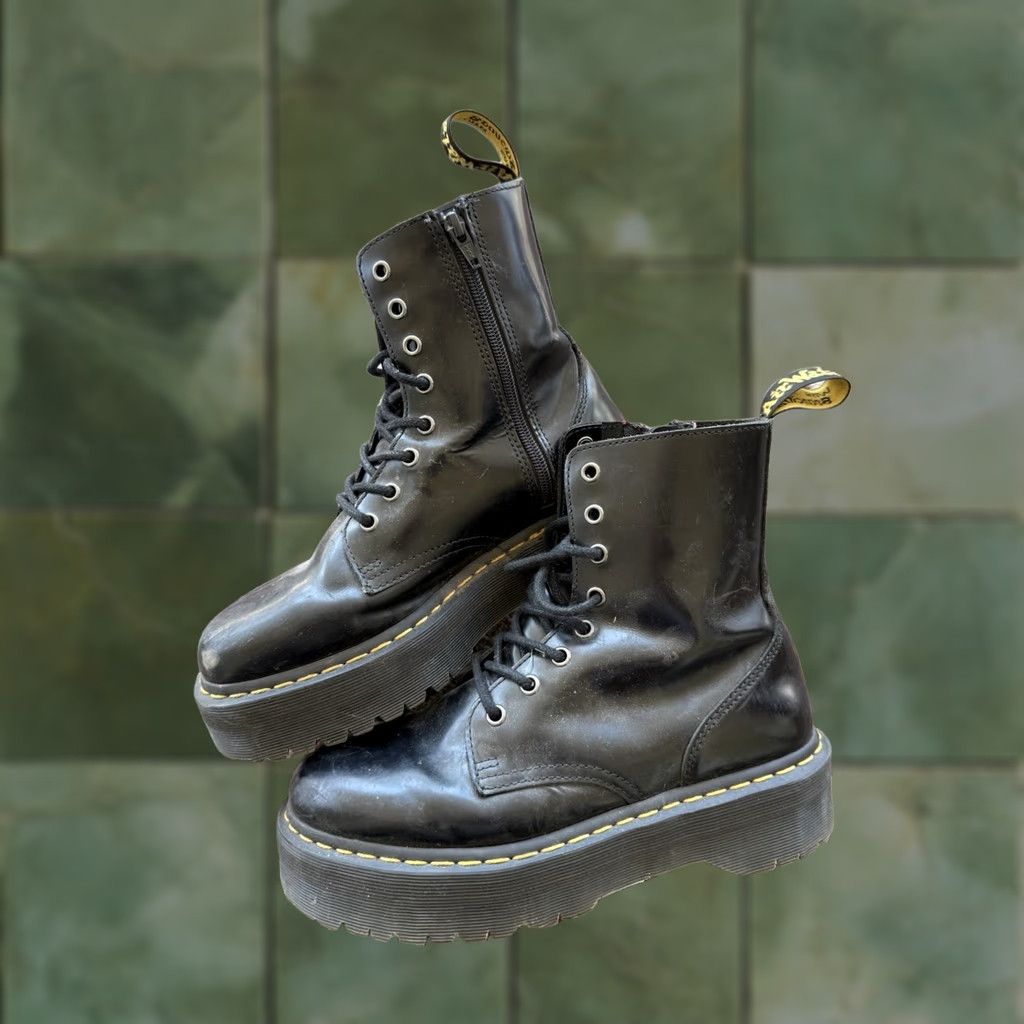 Dr. Martens Dr. Martens Sneaker High Top Leather Platform Black US 8 Men’s Leather Outsole Core Casual Size US M / EU 48-50 / 2 - 1 Thumbnail
