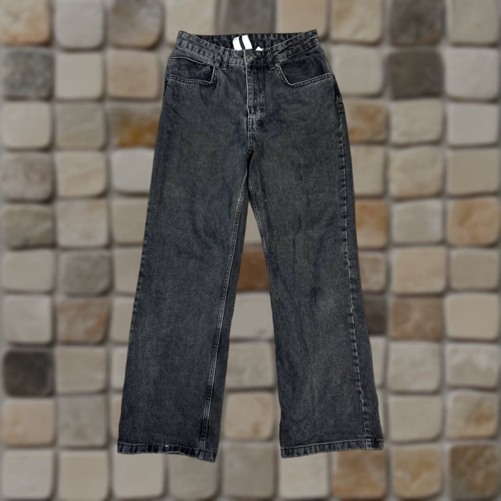 The Ragged Priest Jeans 28 Dark Gray Denim High Rise Straight Leg Womens
