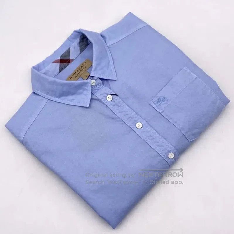 Burberry Burberry Blue Cotton Long Sleeve Shirt XS. Size XS / US 0-2 / IT 36-38 - 9 Thumbnail