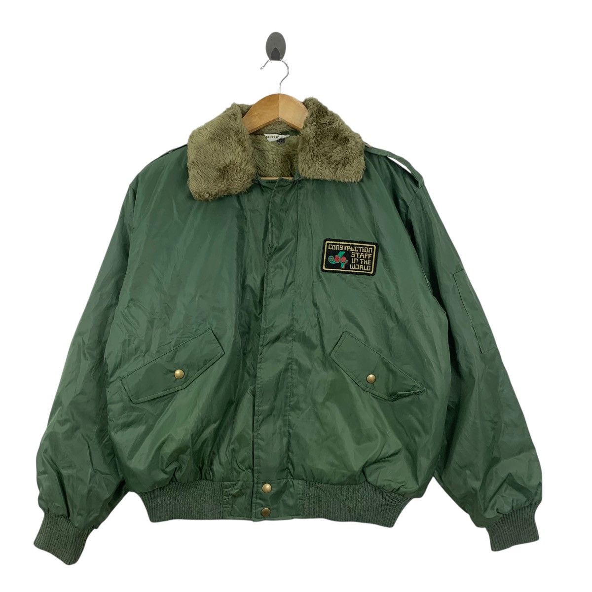 Vintage Vintage 80’ KOMATSU JAPAN Construction Staff Bomber Jacket Size US XXL / EU 58 / 5 - 4 Thumbnail