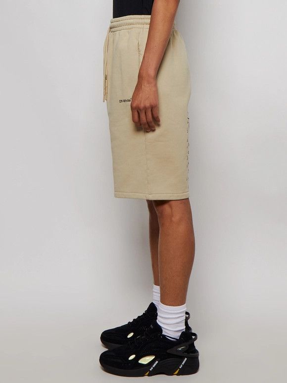 Off-White o1gr1nt0125 Figure Of Speech Skate Sweat Short in Sand Size US 38 / EU 54 - 4 Thumbnail