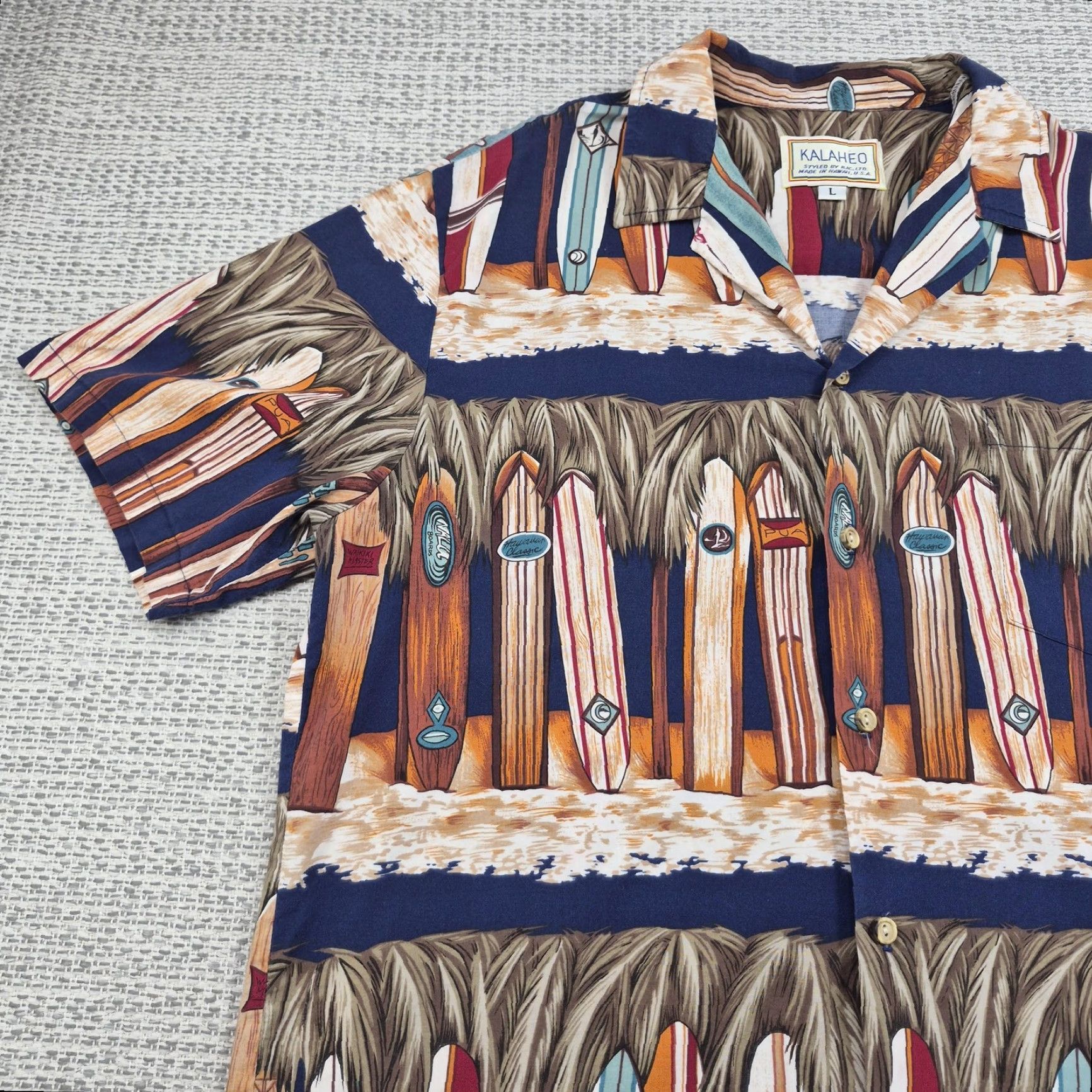 ALOHAS VINTAGE Kalaheo Hawaiian Shirt Mens Large Button-Up Surfboard Aloha Hawaii USA Made Size US L / EU 52-54 / 3 - 3 Thumbnail