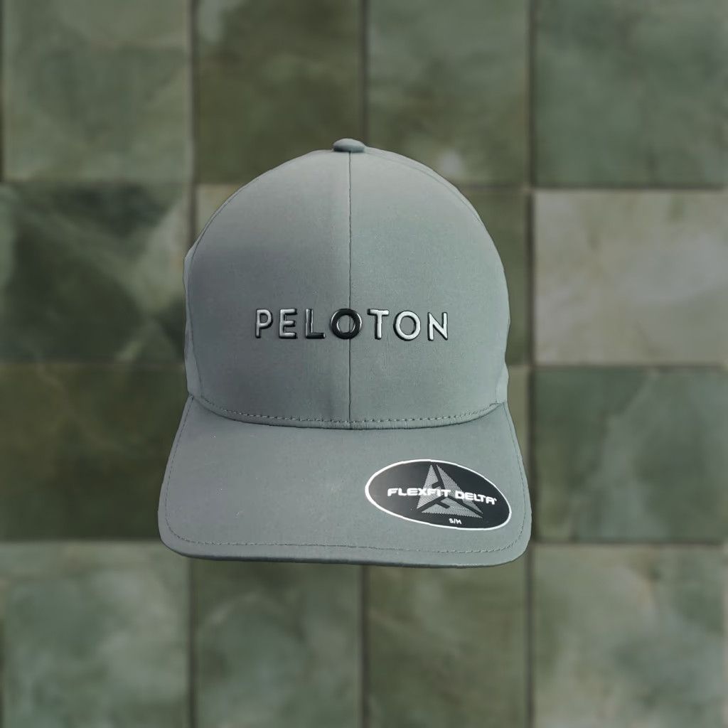 Vintage Peloton Hat Cap Fitted Mens S/M Gray Flexfit Delta Performance Athletic Cycling Baseball Cap Sports Solid Polyester Spandex Casual Mens Size ONE SIZE - 1 Thumbnail