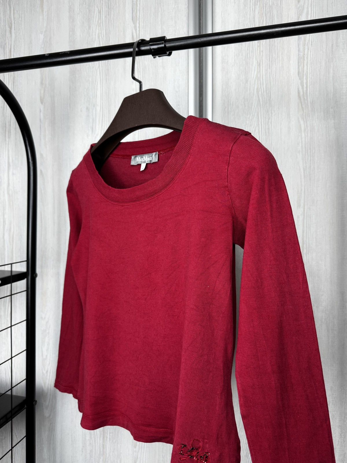 Max Mara Max Mara Red Silk Cashmere long sleeve tee shirt size M Size M / US 6-8 / IT 42-44 - 3 Thumbnail