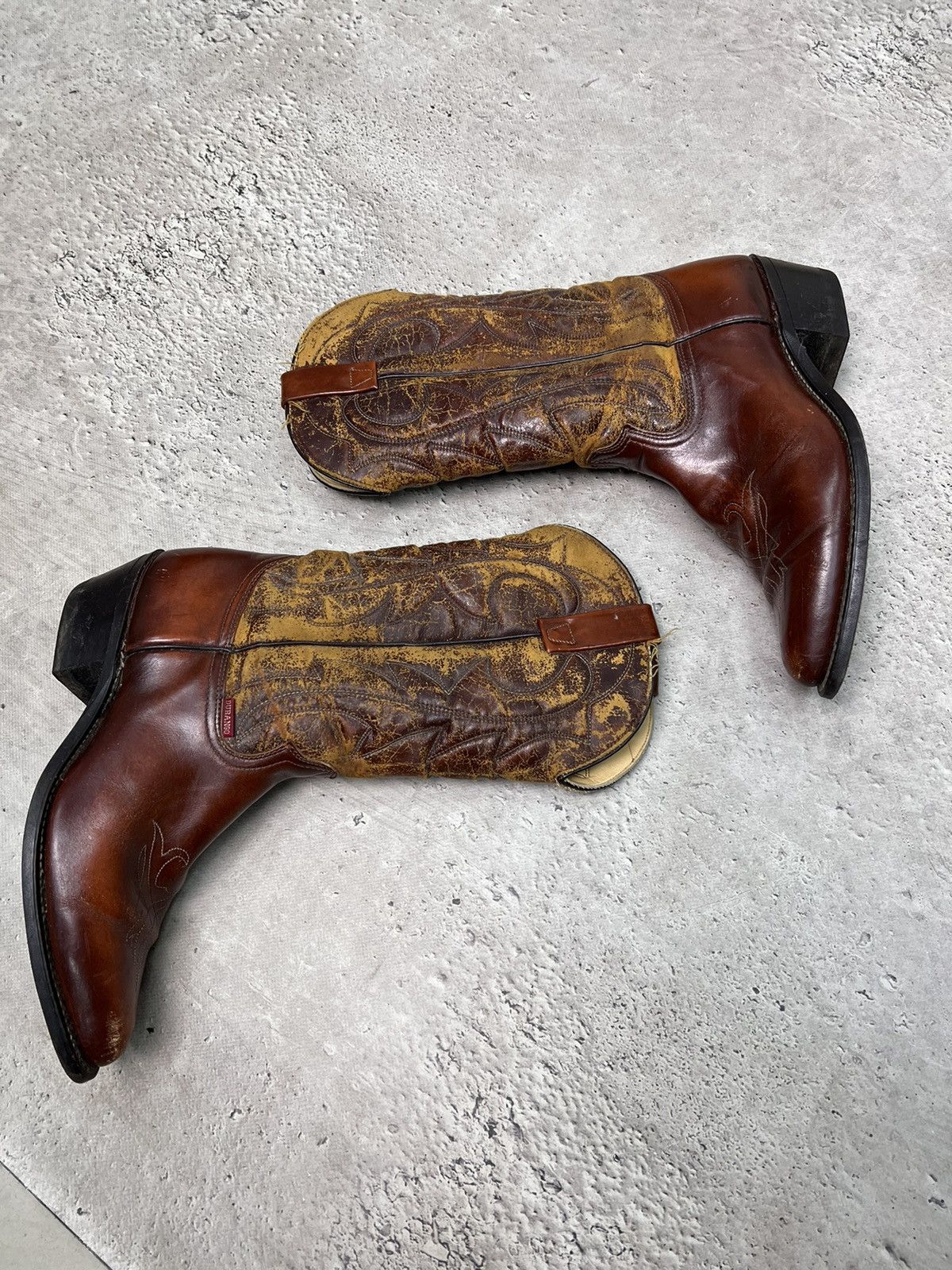Vintage × Western Rise 90s Vintage Leather Cowboy Boots Western shoes USA Size US 9.5 / EU 42-43 - 12 Thumbnail