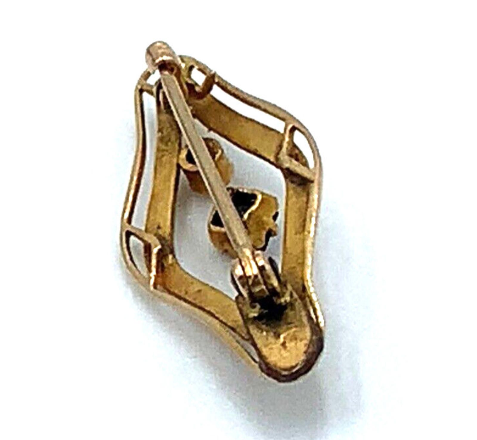 Antique Rivet Victorian 10K Gold Seed Pearl Blue Stone Etched Bar Brooch Size ONE SIZE - 8 Thumbnail