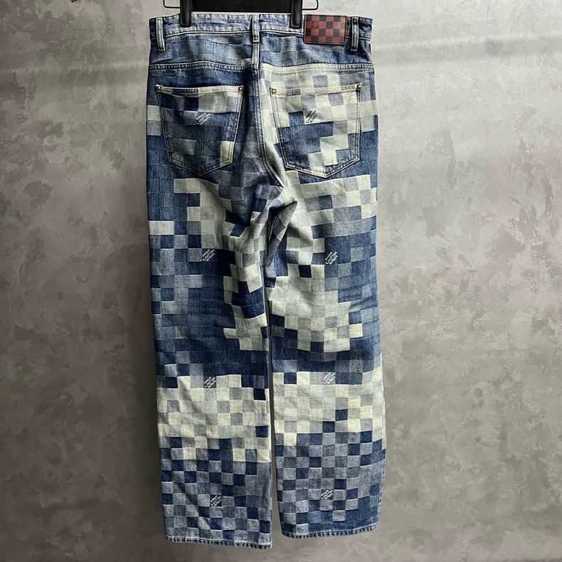 Louis Vuitton Louis Vuitton Blue plaid jacquard mid-rise slouchy straigh Size US 32 / EU 48 - 6 Thumbnail