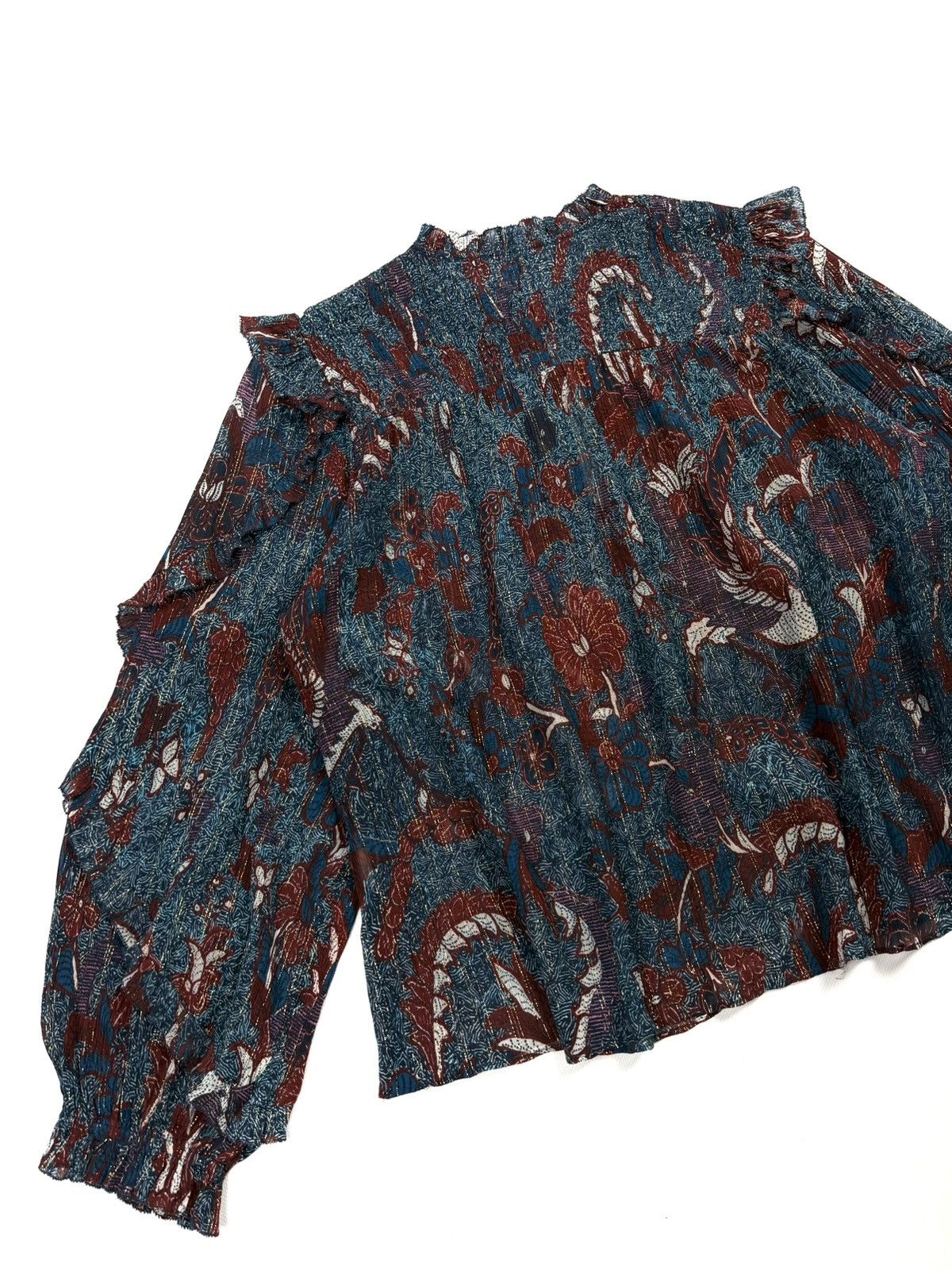 Ulla Johnson Ulla Johnson Lara Silk Floral Sheer Blouse Designer Japan Size M / US 6-8 / IT 42-44 - 11 Thumbnail