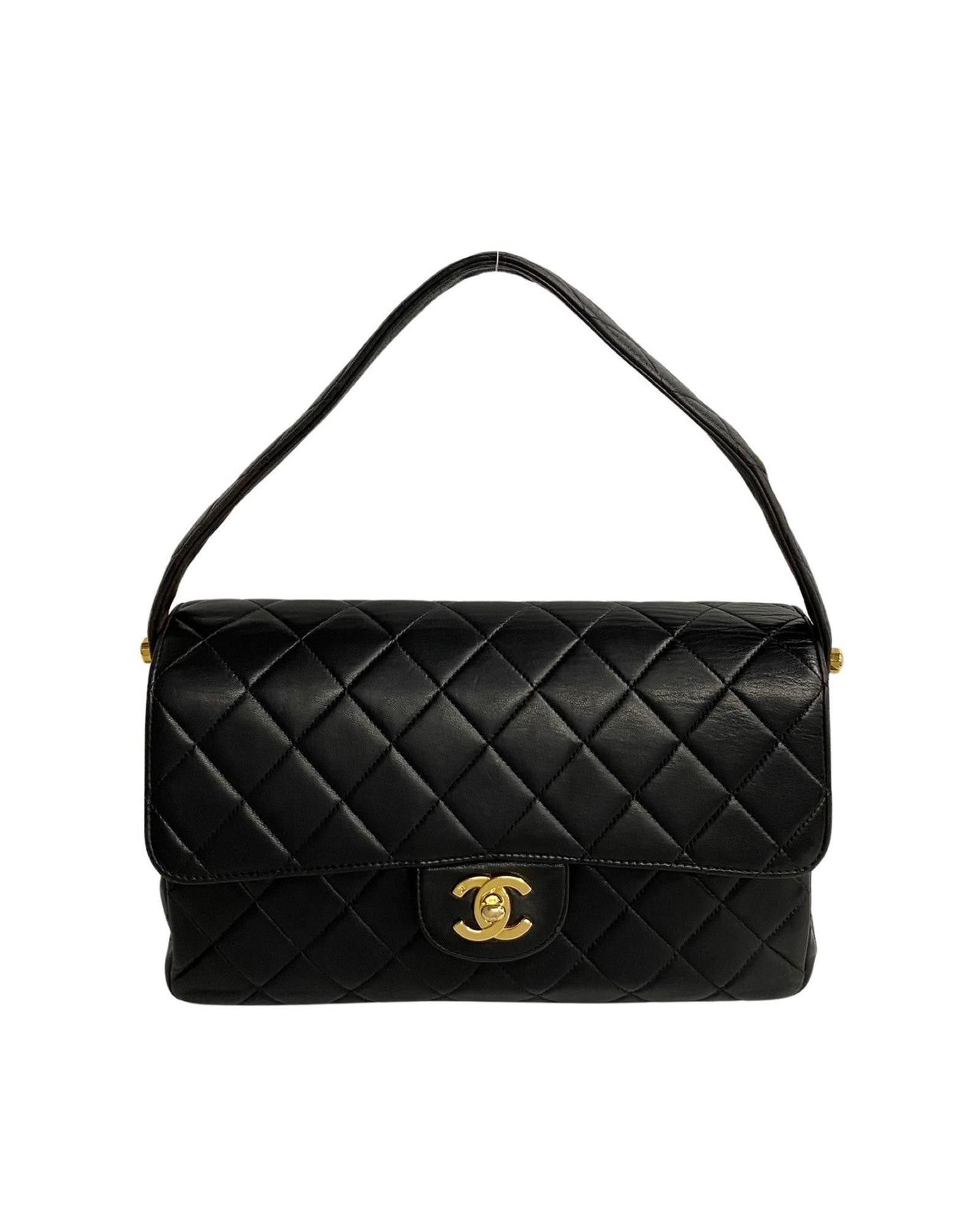 image of Chanel Quilted Classic Cc Handbag In Black, Women's