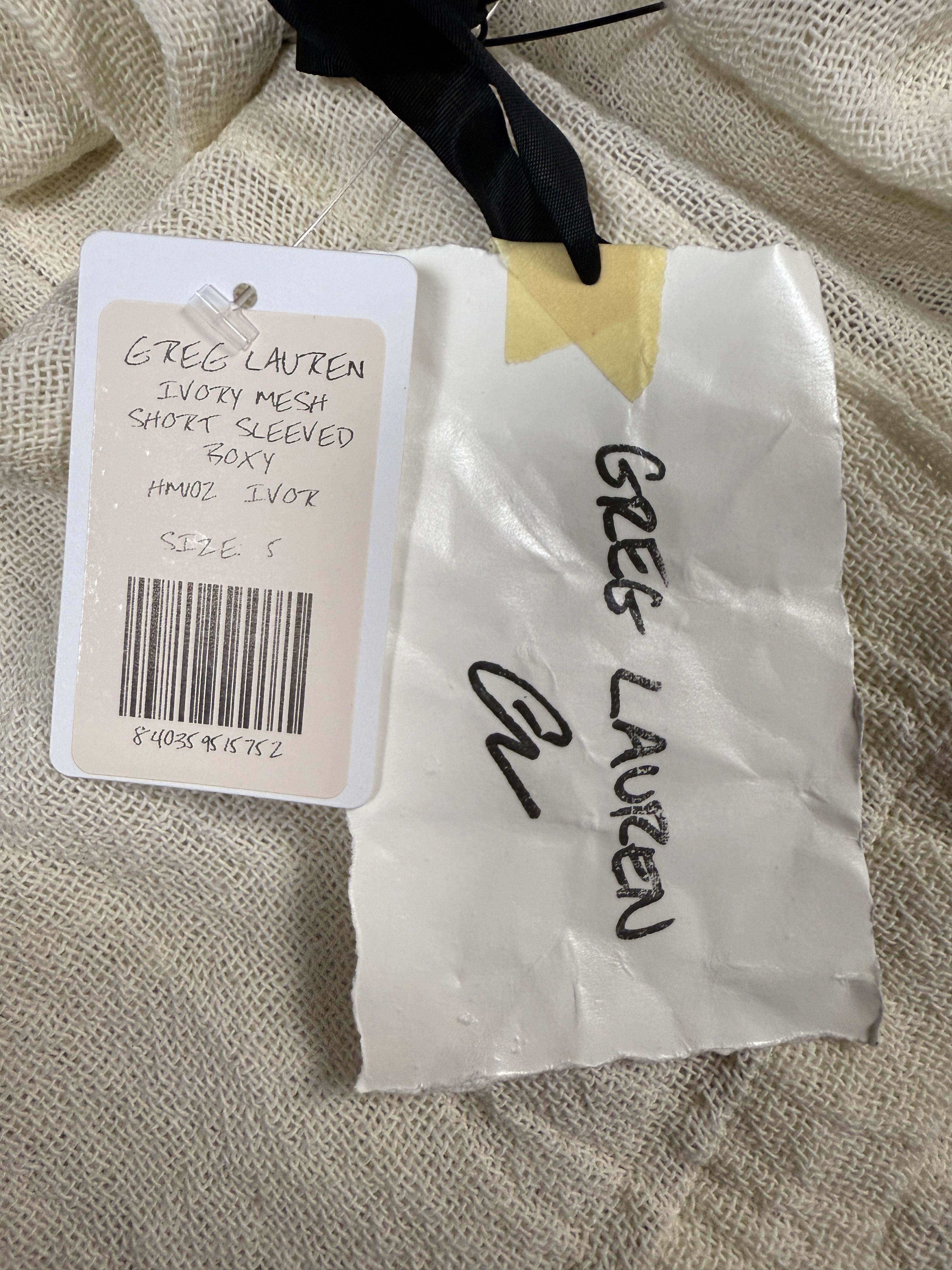 Greg Lauren $750 Greg Lauren Ivory Mesh Short Sleeved Boxy Shirt Size US XXL / EU 58 / 5 - 8 Thumbnail