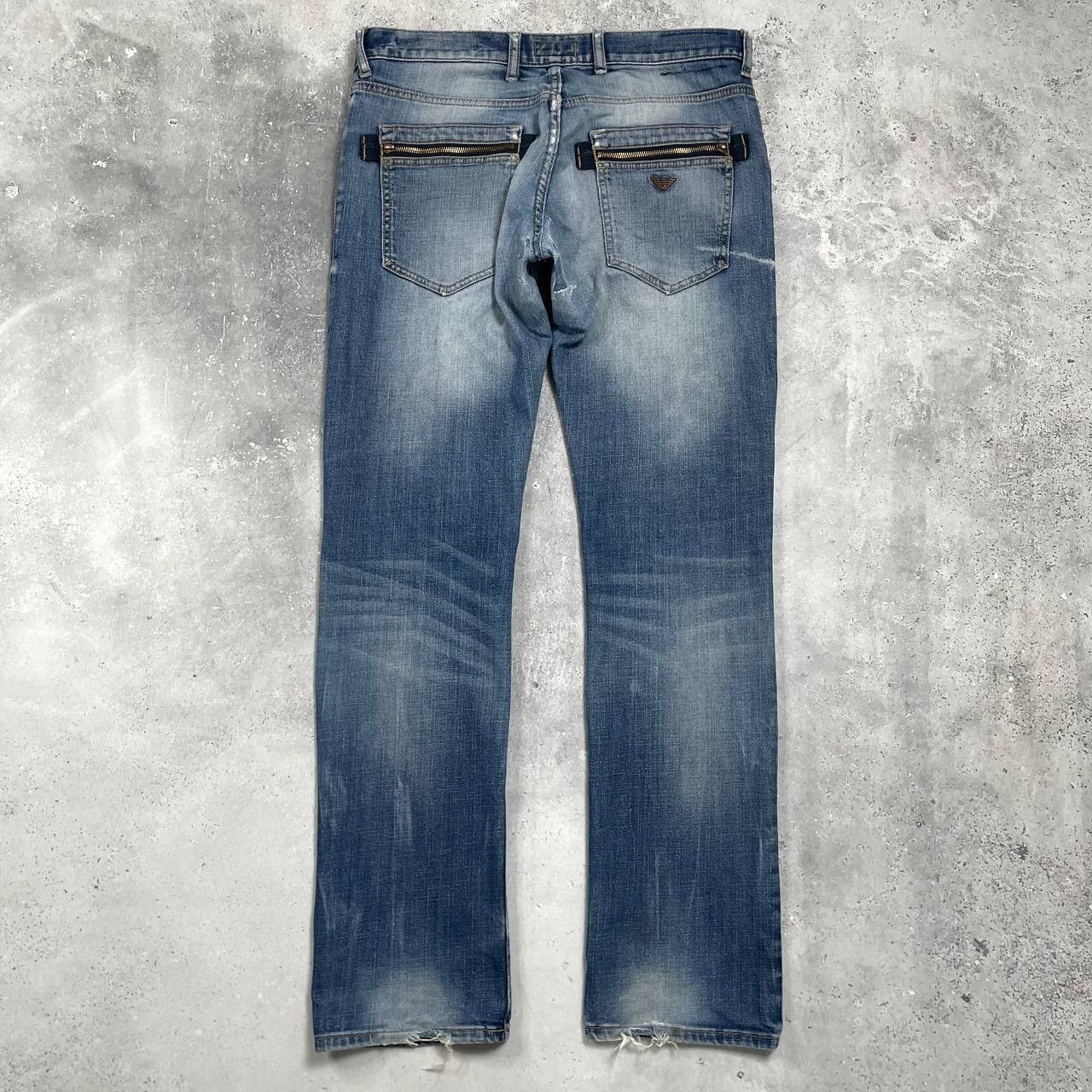 Vintage 2000s ARMANI JEANS Distressed Y2K Jeans Blue Size 34
