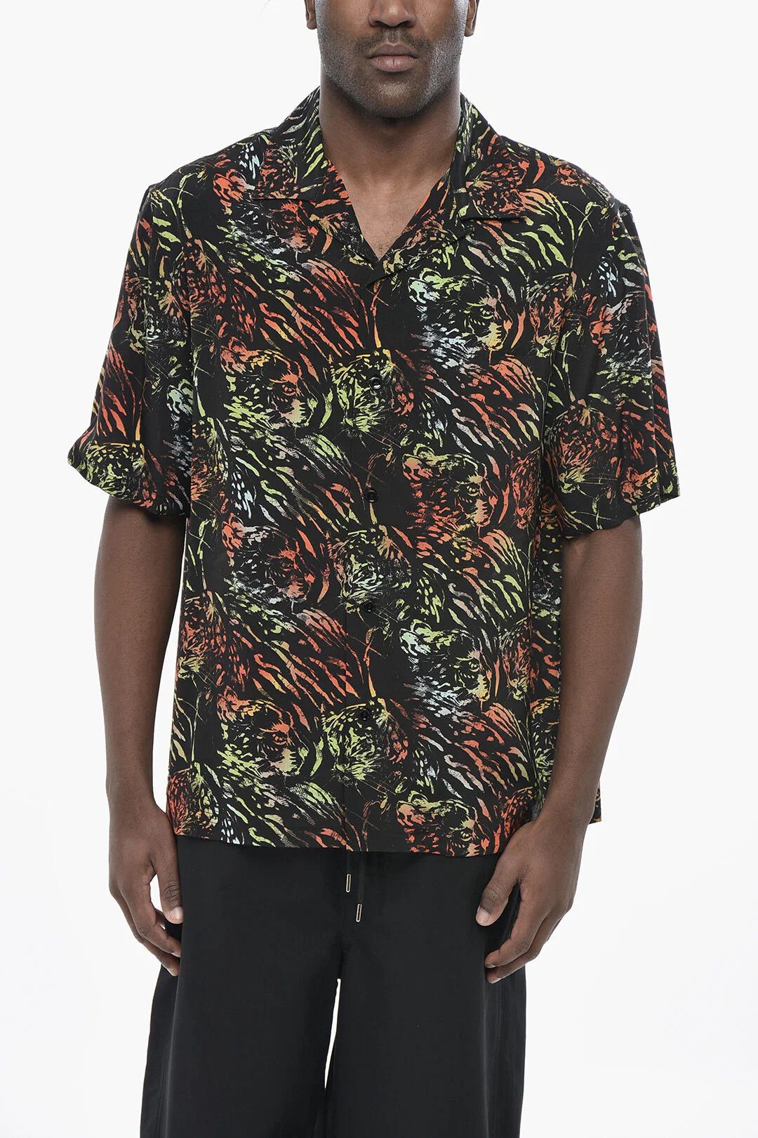 Celine og1mm0426 Short-Sleeve Shirt in Black Size US XXS / EU 40 - 1 Thumbnail